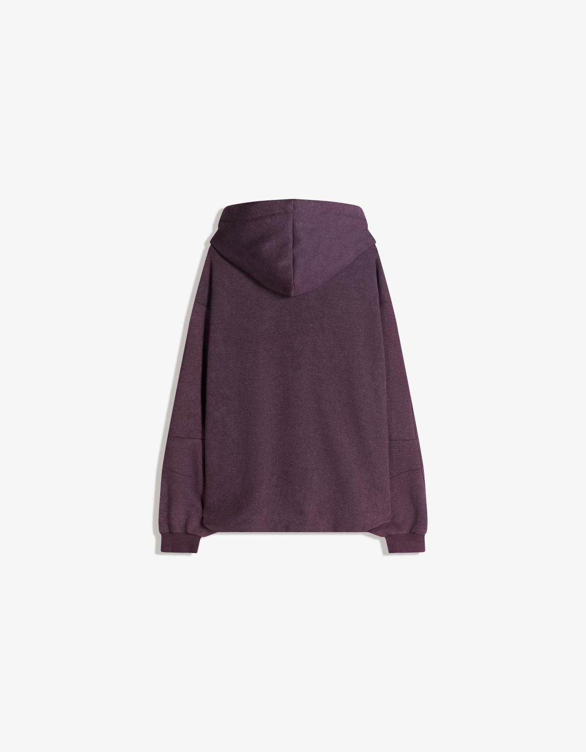 버쉬카 베이직 후드티 루즈핏 캐주얼 7098/187 BURGUNDY - 상세 이미지 3