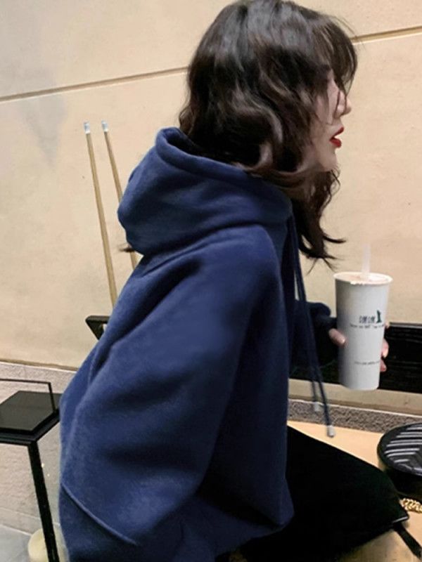 루즈핏 레터링 프린팅 오버핏 긴팔 후드티셔츠 남녀공용 캐주얼 데일리 베이직 티셔츠 봄 가을 겨울 - 상세 이미지 4