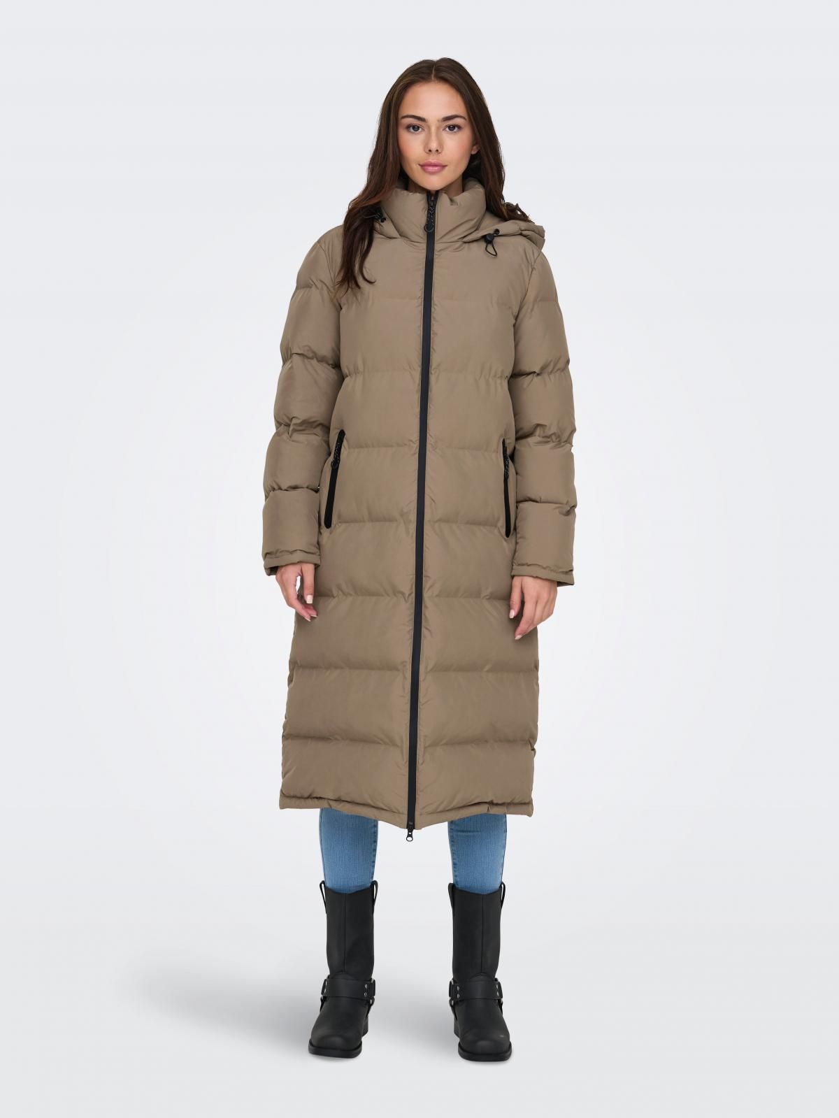 온리 프리미엄 롱 패딩 후드 테크니컬 15326655_120 GREY / WALNUT - 상품 이미지