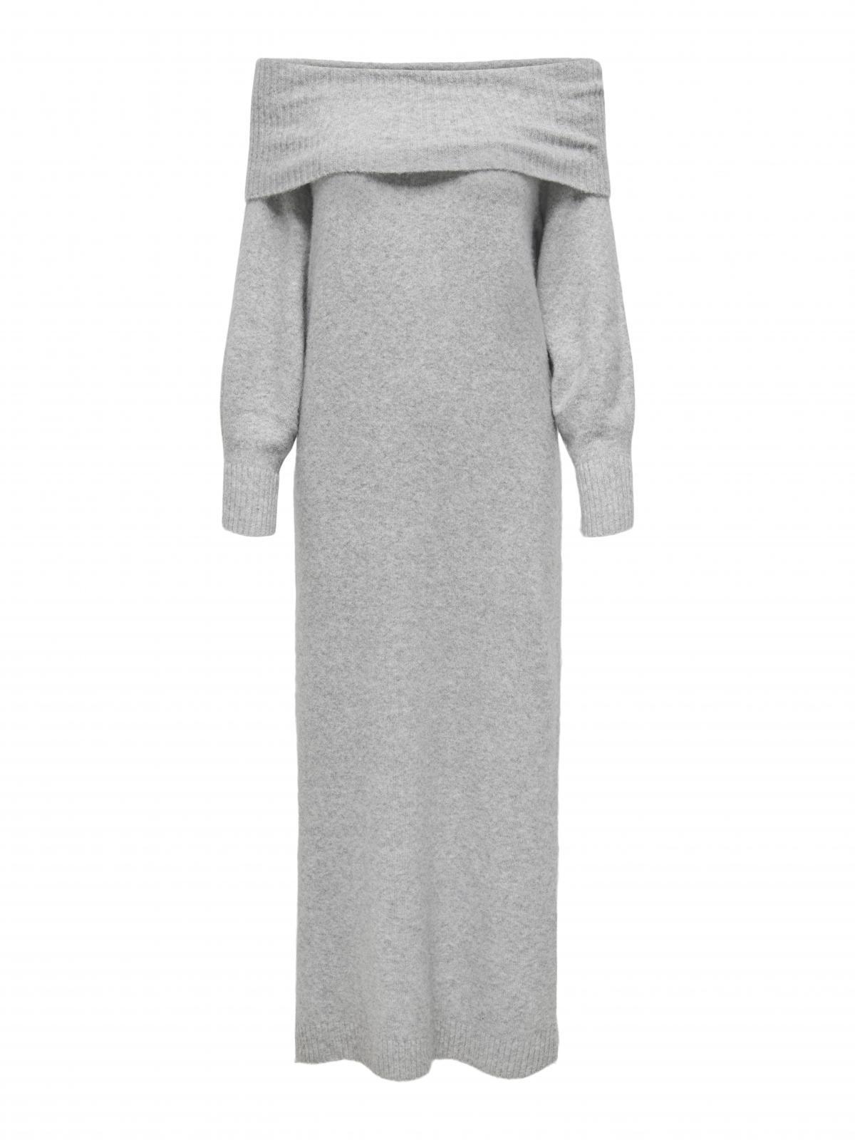 온리 테크니컬 니트 오프숄더 롱 원피스 15335398_2381 GREY / LIGHT GREY MELANGE - 상세 이미지 3