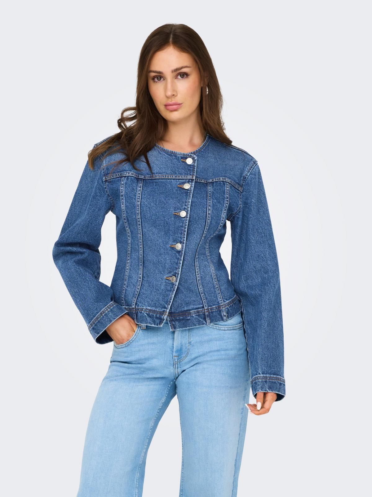 온리 테크니컬 클래식핏 데님 재킷 15357222_2115 BLUE / MEDIUM BLUE DENIM - 상세 이미지 2