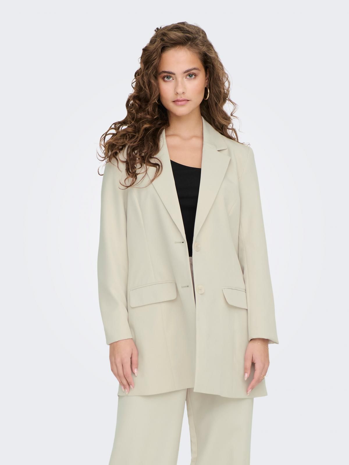 온리 테일러드 롱 블레이저 15245203_115 BEIGE / PUMICE STONE - 메인 이미지