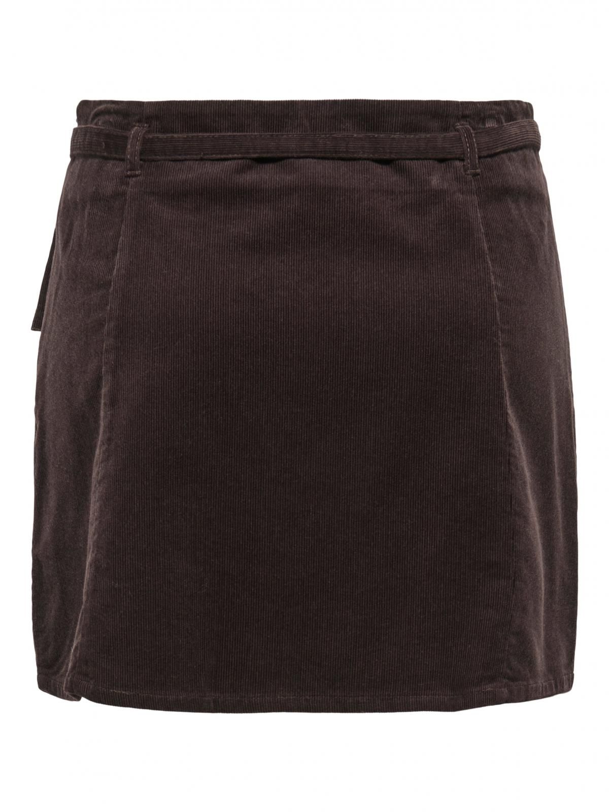 온리 벨트 미니 스커트 슬릿 코튼 15351308_280 BROWN / SEAL BROWN - 상세 이미지 4