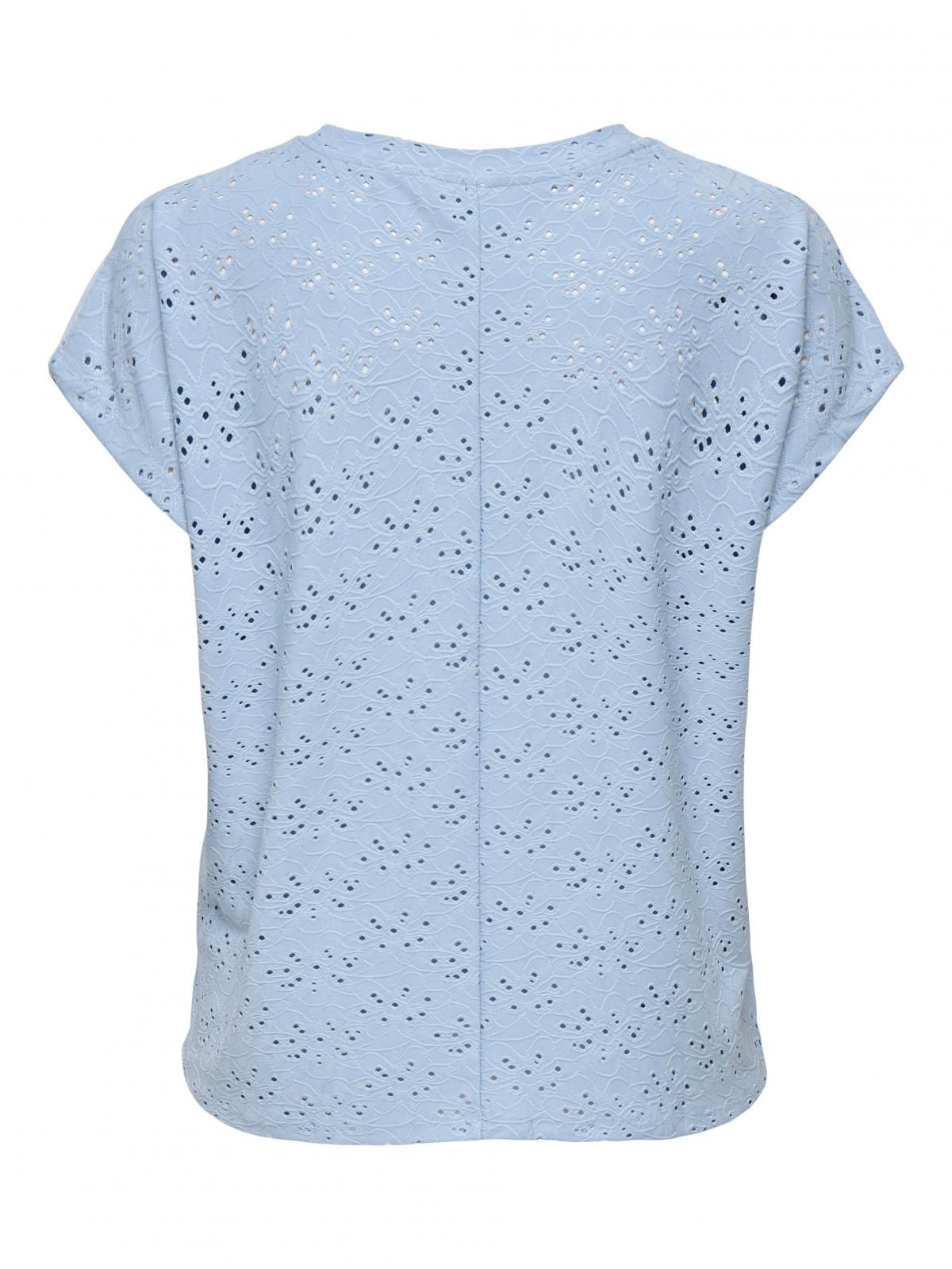 온리 레이스 디테일 라운드넥 반팔 티셔츠 15231005_3013 BLUE / SOFT CHAMBRAY - 상세 이미지 5
