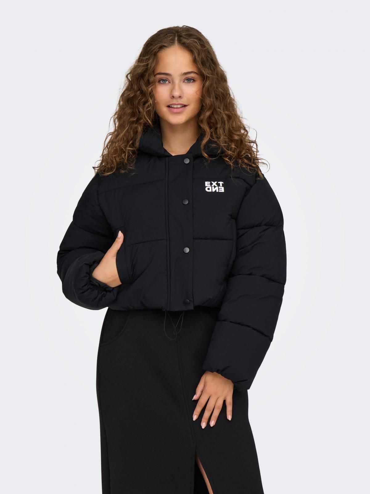 온리 테크니컬 하이넥 패딩 푸퍼 재킷 15336381_2161 BLACK / BLACK - 상품 이미지