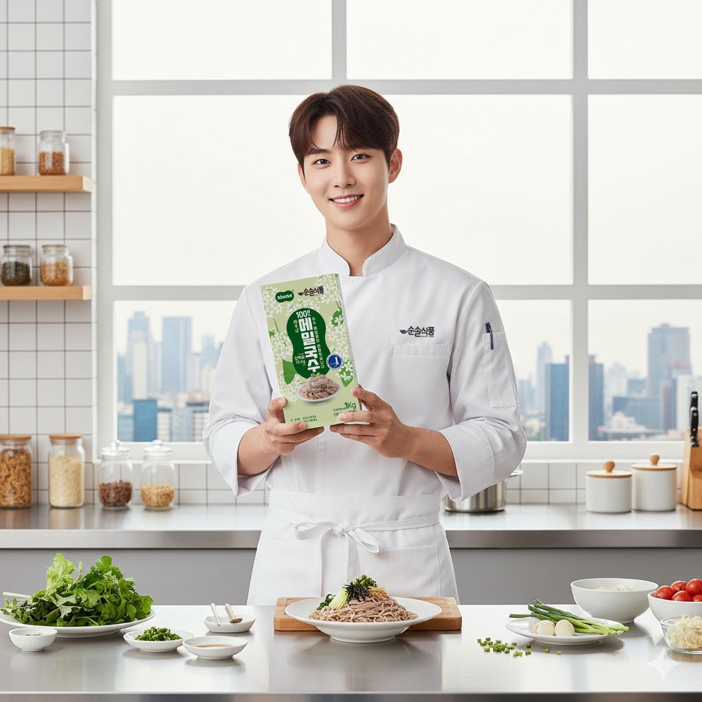 [1+1]  순솔 100% 메밀국수 1kg + 1kg (100g x 총20봉) 고단백질 다이어트 무첨가물 막국수 소바 메밀면 - 상품 이미지