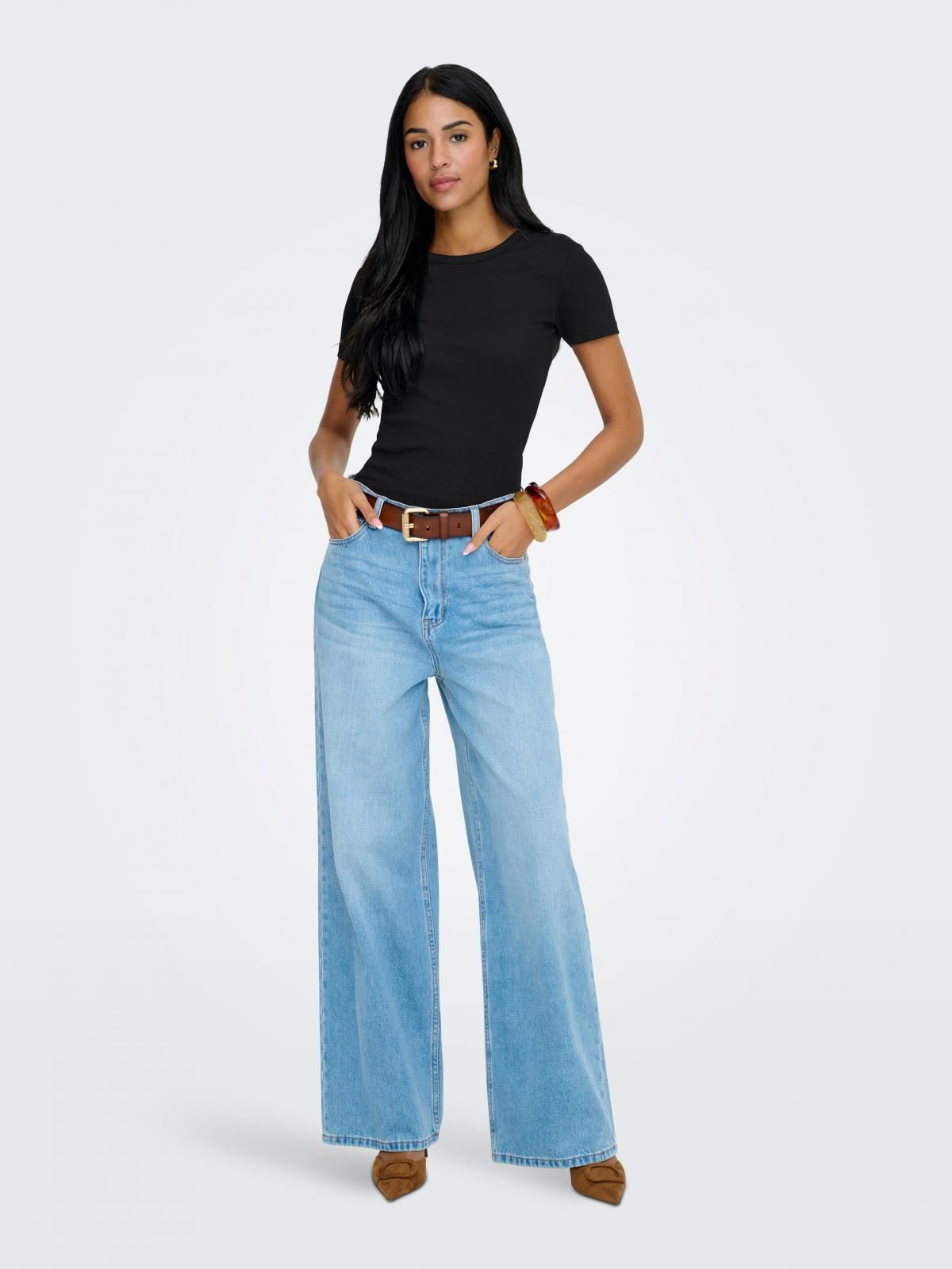 온리 베이직 크롭 반팔 티셔츠 블랙 15369240_2161 BLACK / BLACK - 상세 이미지 5