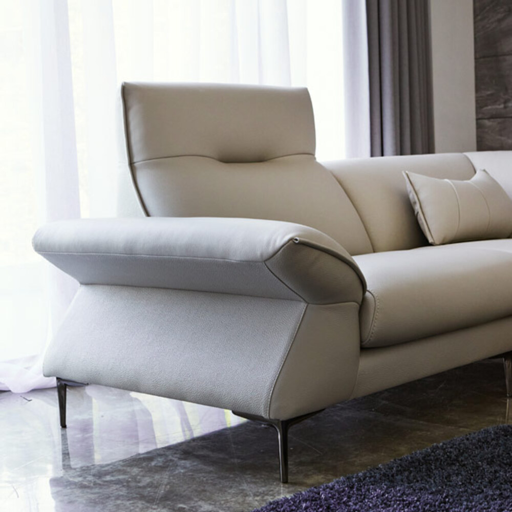 까사홈 라노스 이태리 천연 통가죽 코너형 카우치 4인소파(3+1)