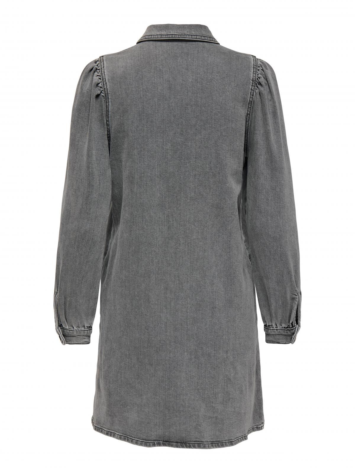 온리 데님 셔츠카라 버튼업 미니 원피스 15345570_2105 GREY / MEDIUM GREY DENIM - 상세 이미지 4