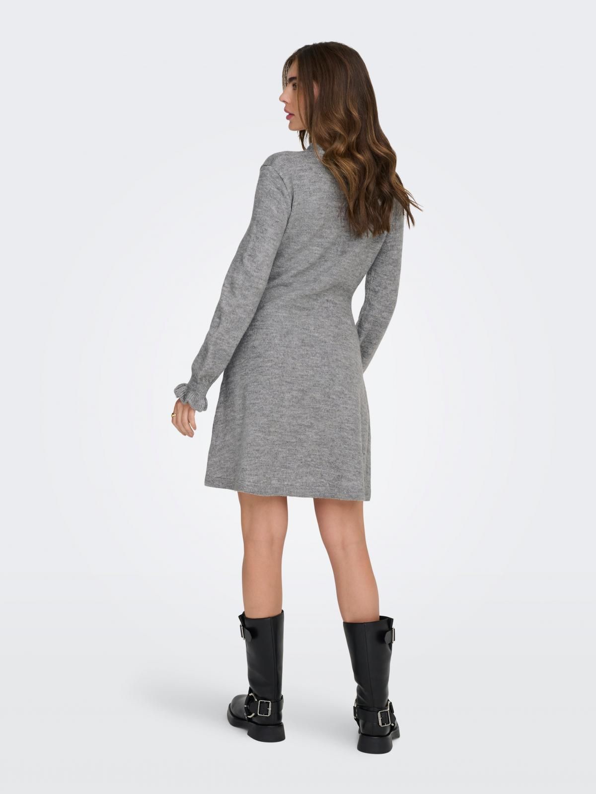 제이디와이 브이넥 니트 미니 원피스 프릴 15368354_2381 GREY / LIGHT GREY MELANGE - 상세 이미지 2