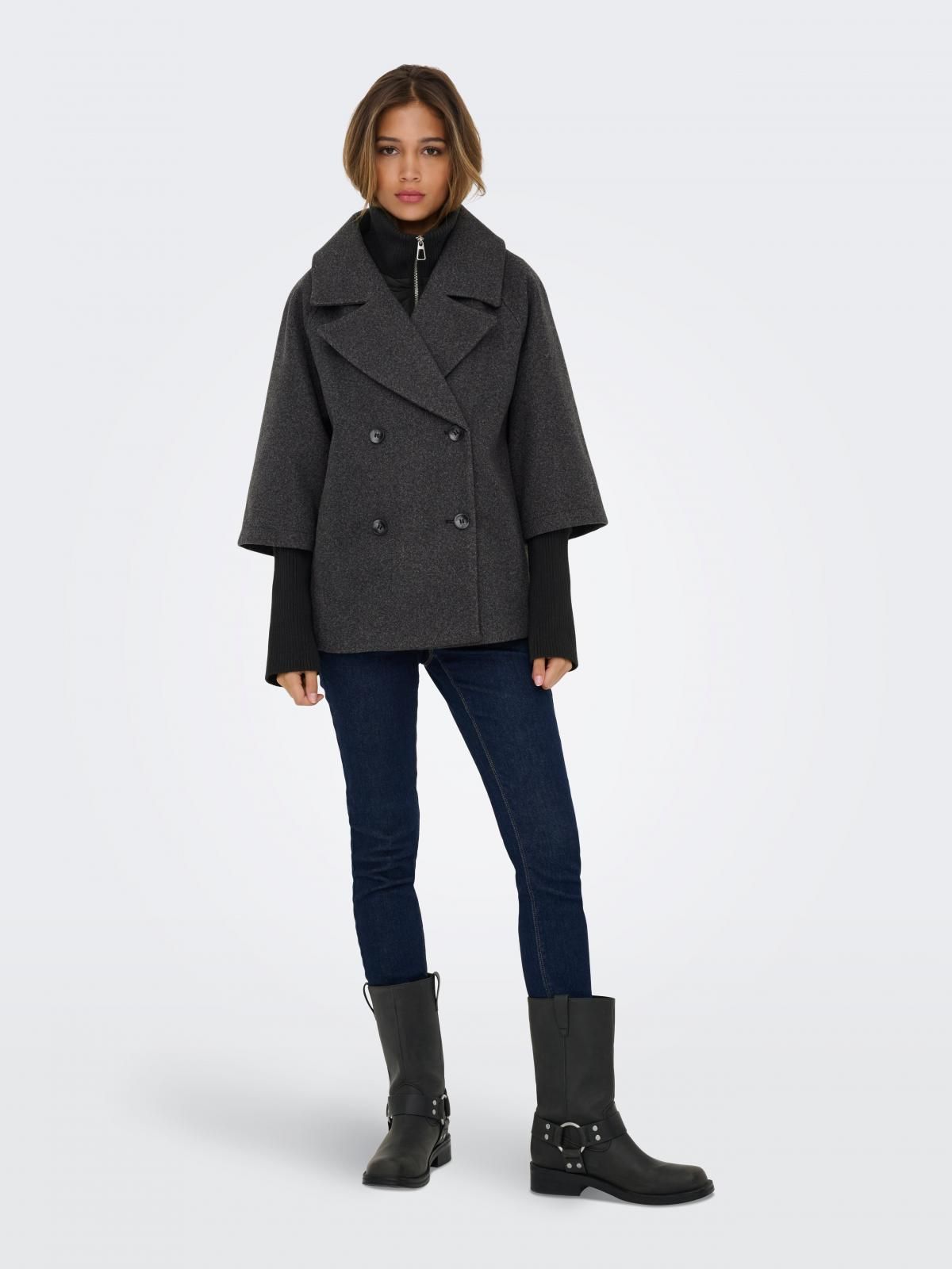 제이디와이 더블브레스트 숏코트 집업 디테일 15337889_2383 GREY / DARK GREY MELANGE - 상세 이미지 5