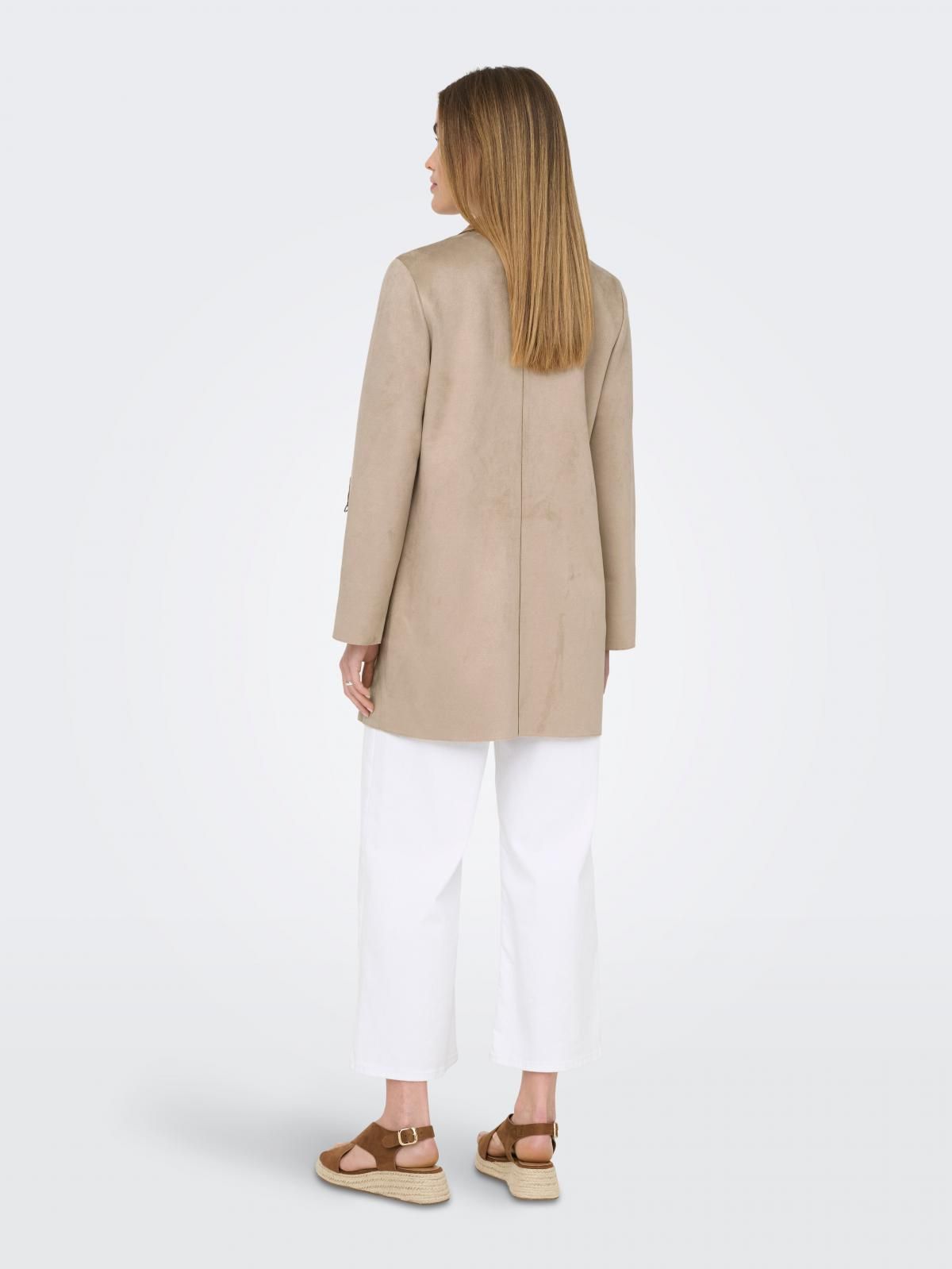 온리 테크니컬 베이지 롱 코트 15179864_111 BROWN / SILVER MINK - 상세 이미지 3