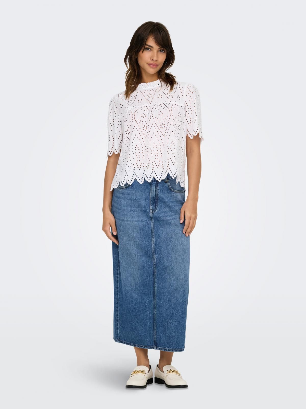온리 데님 클래식 미디 스커트 15339976_2115 BLUE / MEDIUM BLUE DENIM - 상세 이미지 5