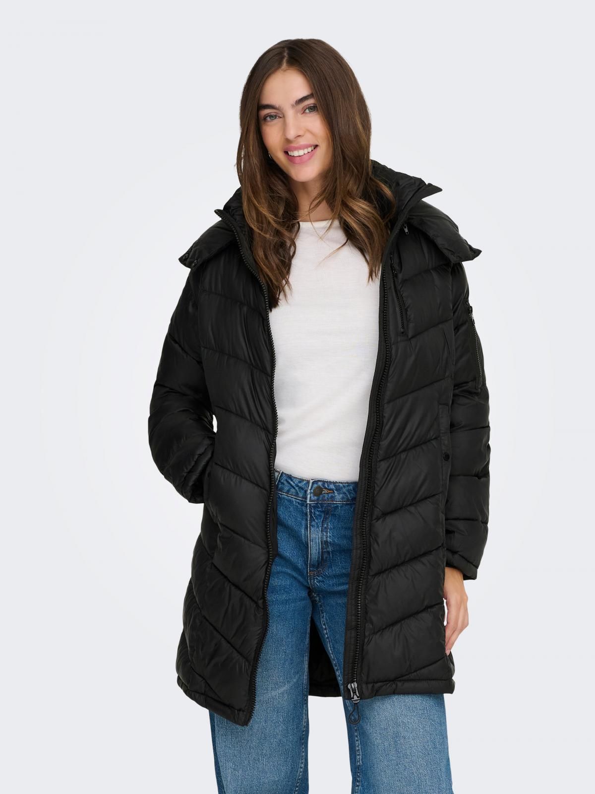온리 테크니컬 퀼팅 방수 롱 패딩 코트 15348746_2161_1192297 BLACK / BLACK - 상품 이미지
