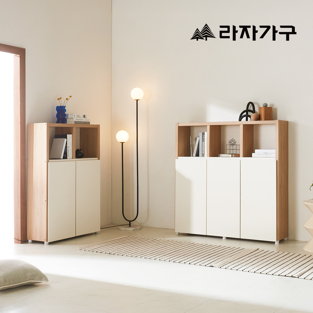 라자가구 레이 4단 600 수납 책장 2도어 모듈 틈새 거실 서재