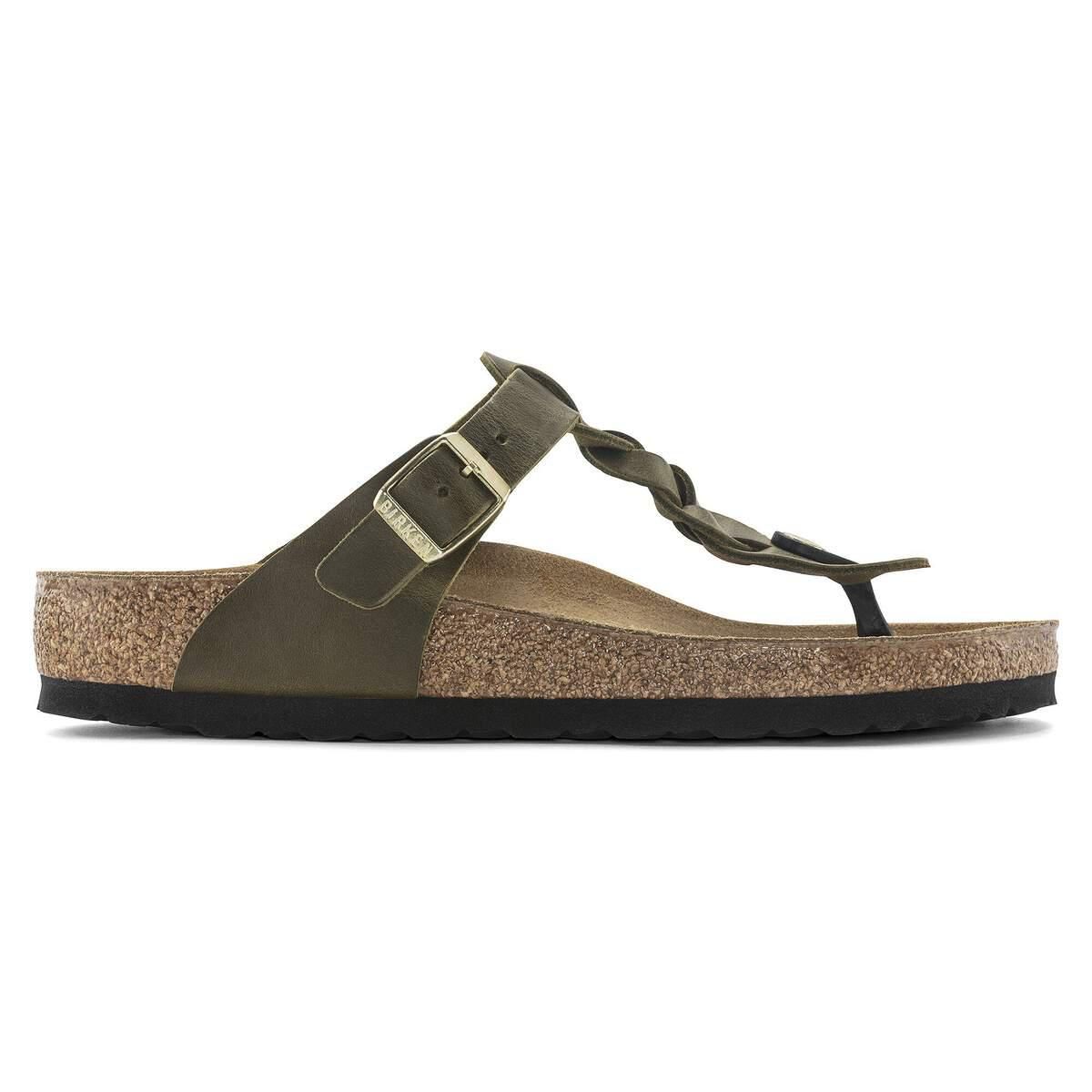 버켄스탁 지제 브레이드 누벅 레더 샌들 올리브 그린 1023969 OLIVE GREEN - 메인 이미지