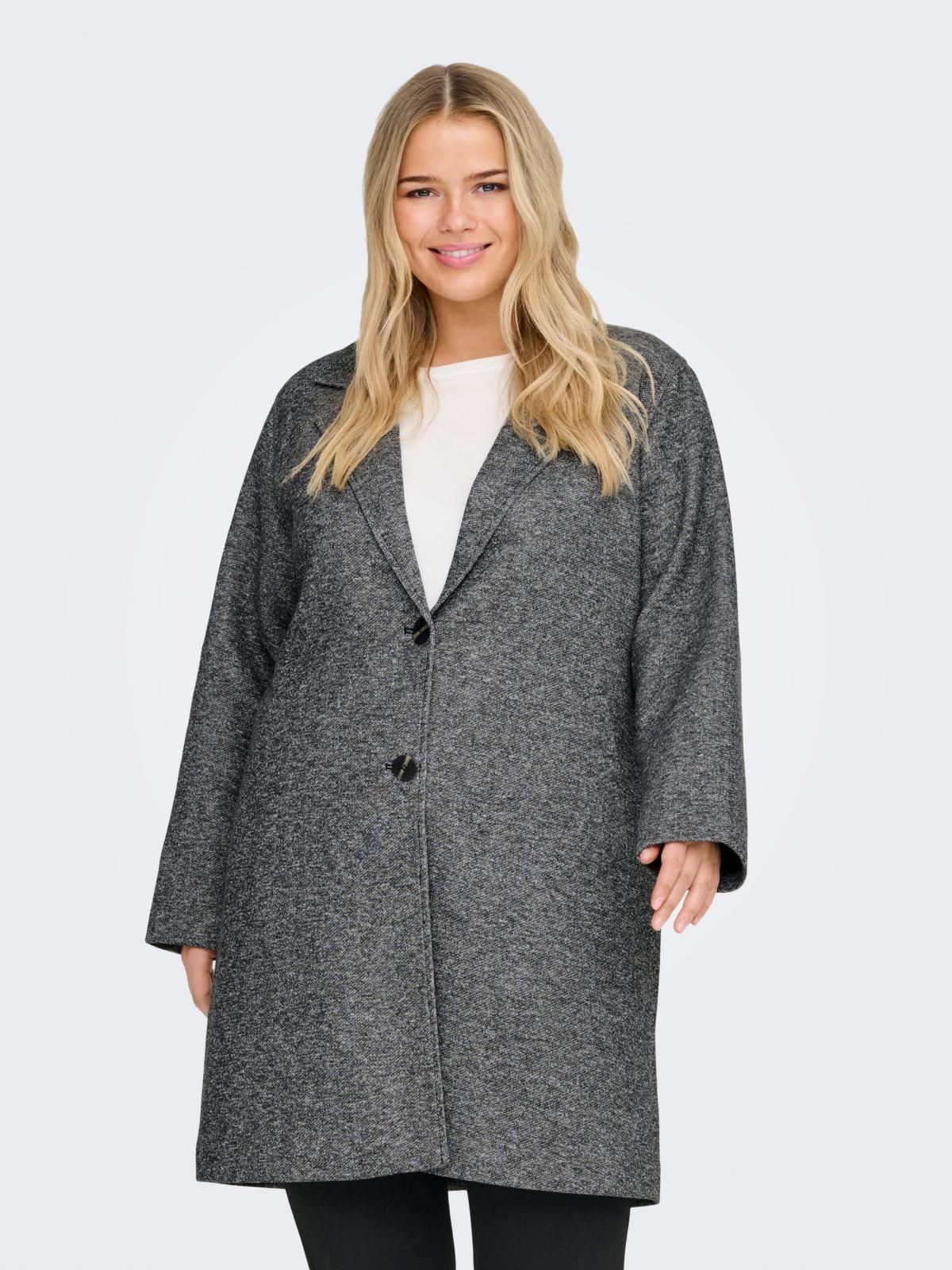 온리 빅사이즈 테크니컬 롱 코트 15350055_2222_1191158 GREY / DARK GREY - 상품 이미지