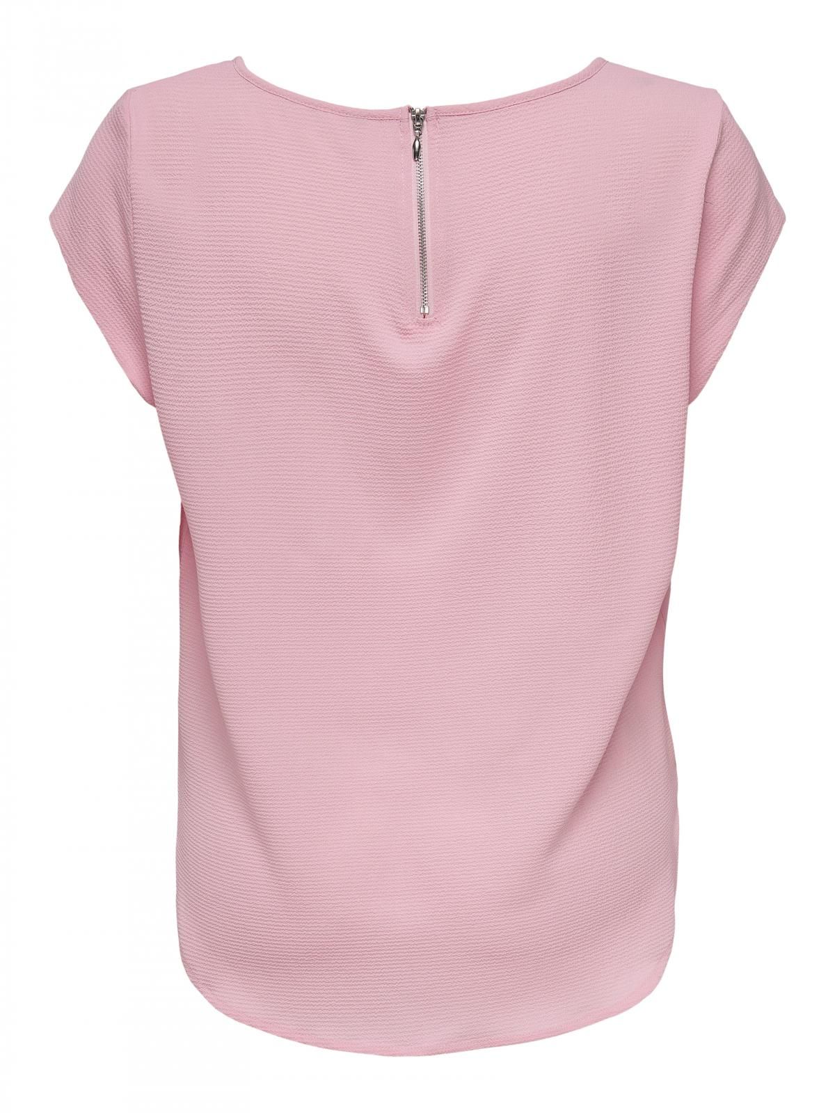 온리 라운드넥 반팔 테크니컬 핑크 블라우스 15142784_8263 RED / BLEACHED MAUVE - 상세 이미지 5
