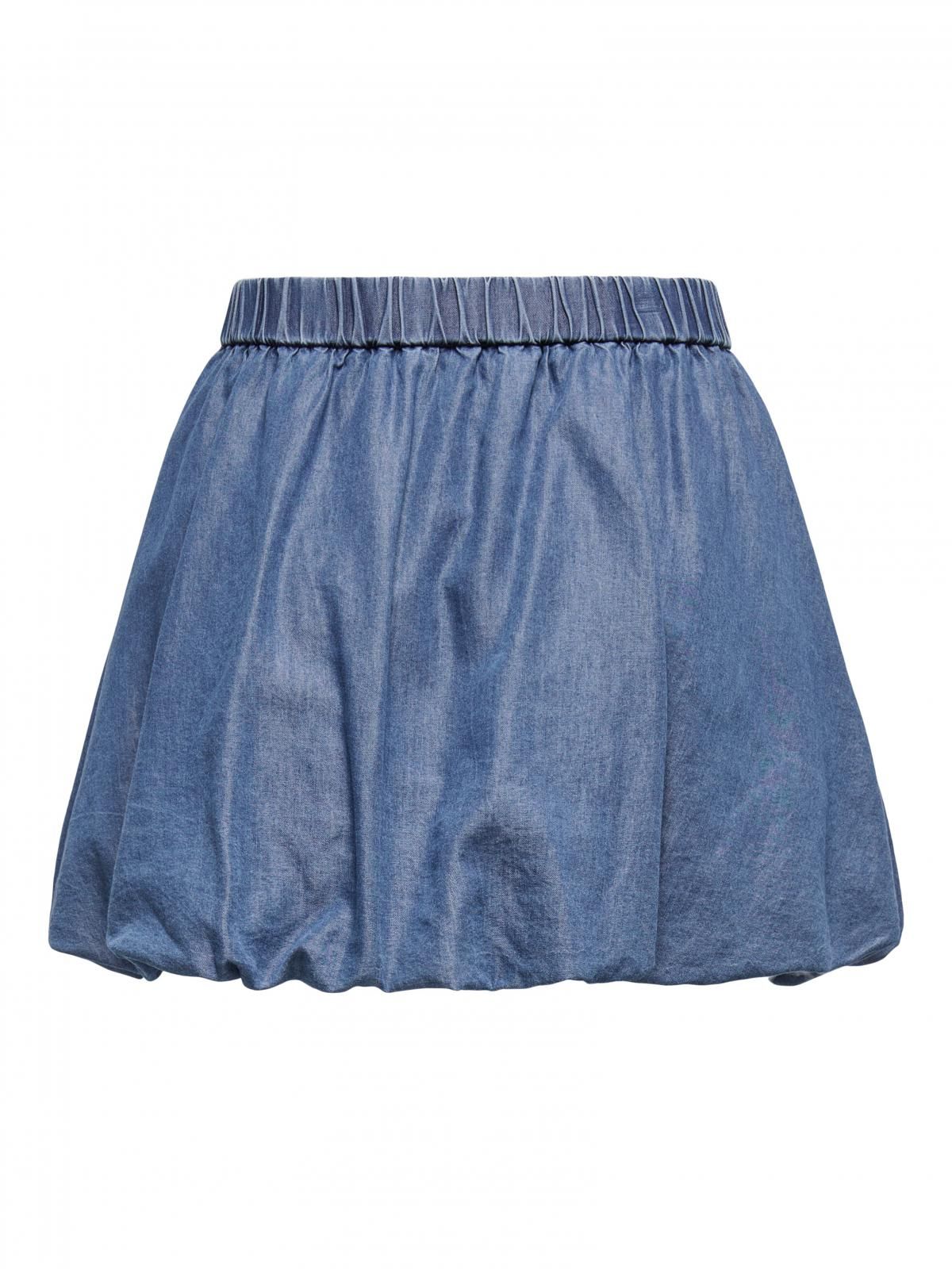 온리 트렌디 데님 미니 스커트 밴딩 15344098_2115 BLUE / MEDIUM BLUE DENIM - 상세 이미지 4