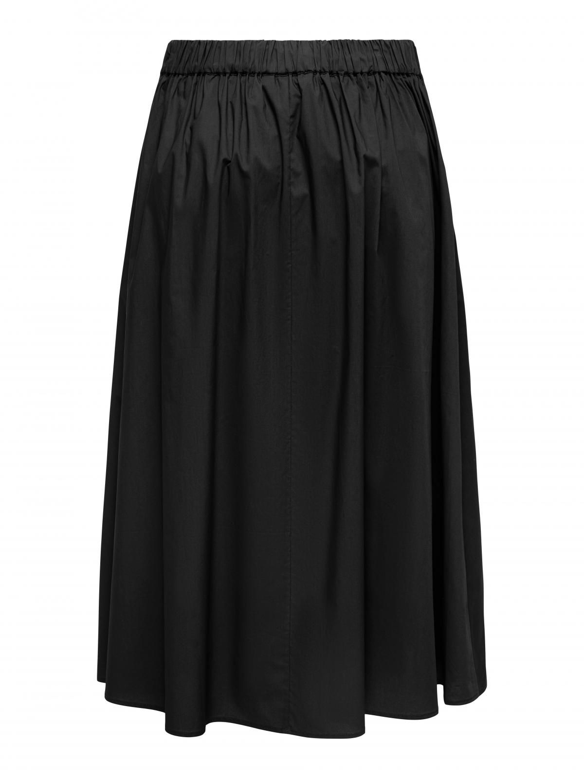 온리 베이직 롱 플레어 스커트 밴딩 15369555_2161 BLACK / BLACK - 상세 이미지 4