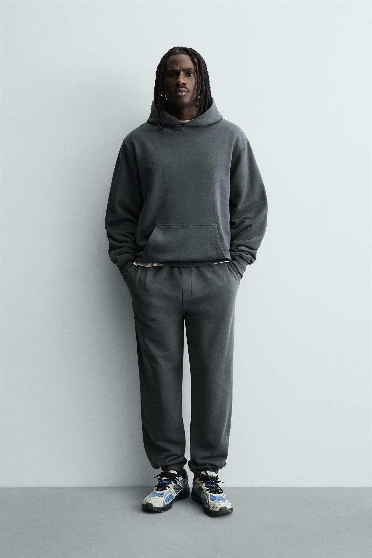 자라 테크니컬 코튼 플리스 조거 팬츠 0761/413 DARK ANTHRACITE - 상세 이미지 2