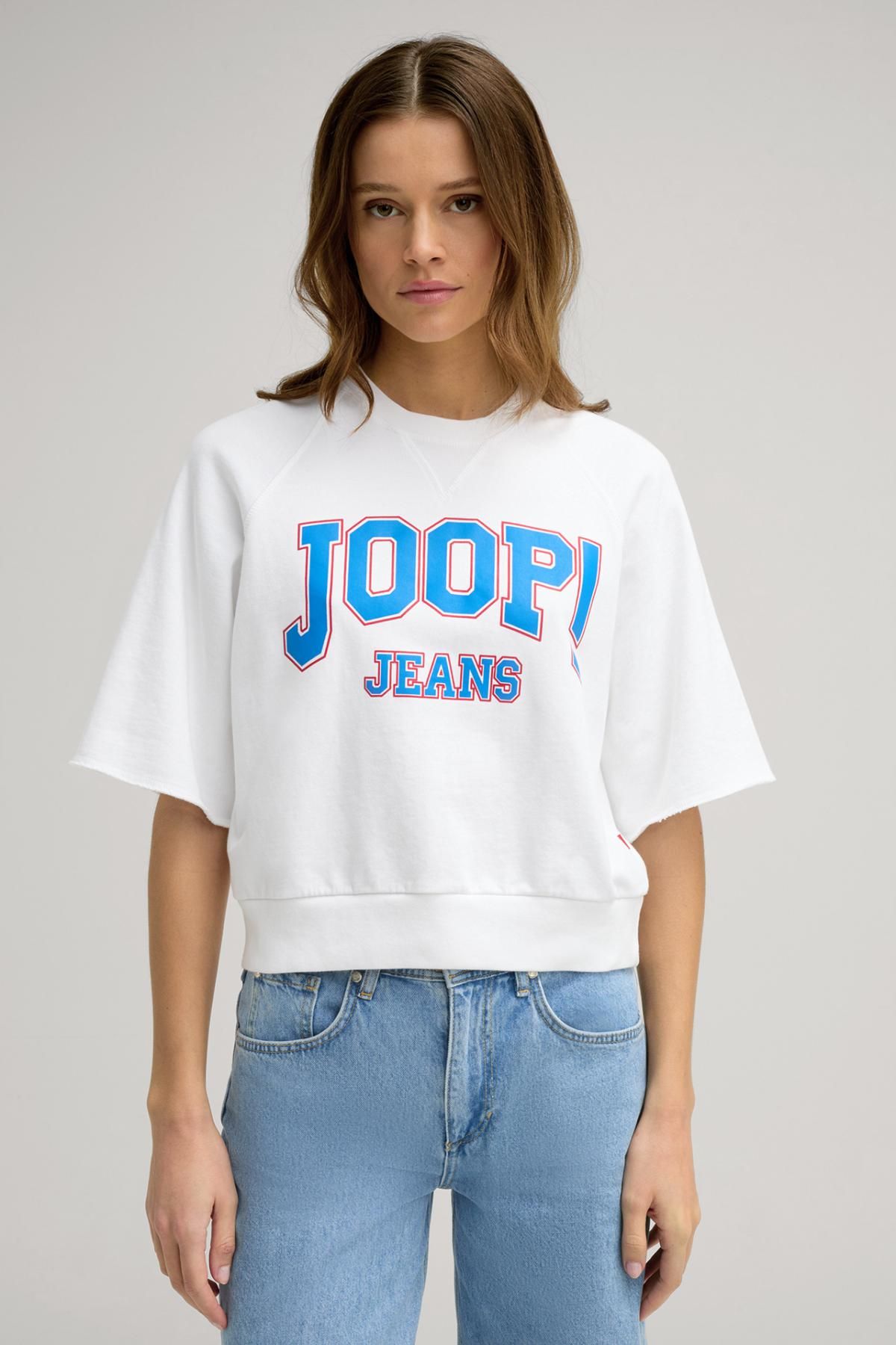 윱 화이트 JOOP 오버핏 크롭 반팔 맨투맨 30046285-10019320-100 WEISS - 상세 이미지 2