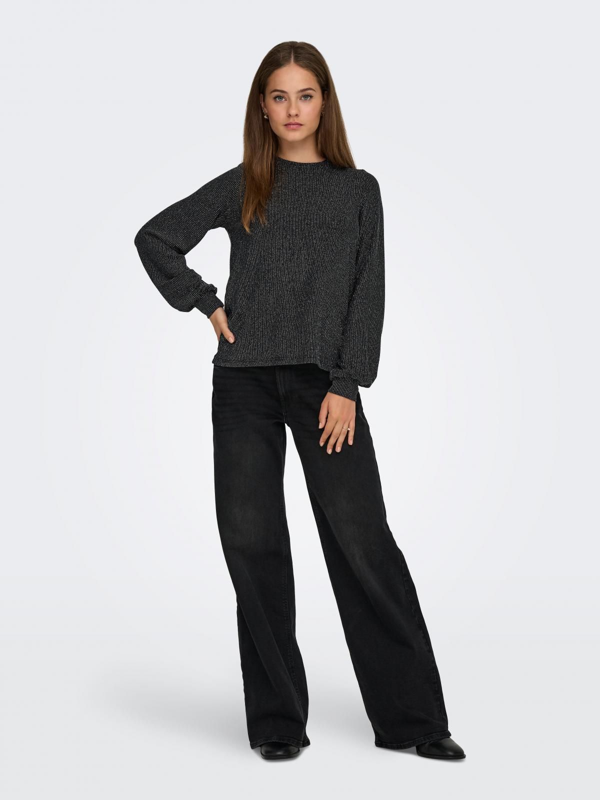 온리 데일리 루즈핏 벌룬소매 블라우스 15360951_2161_1229741 BLACK / BLACK - 상세 이미지 5