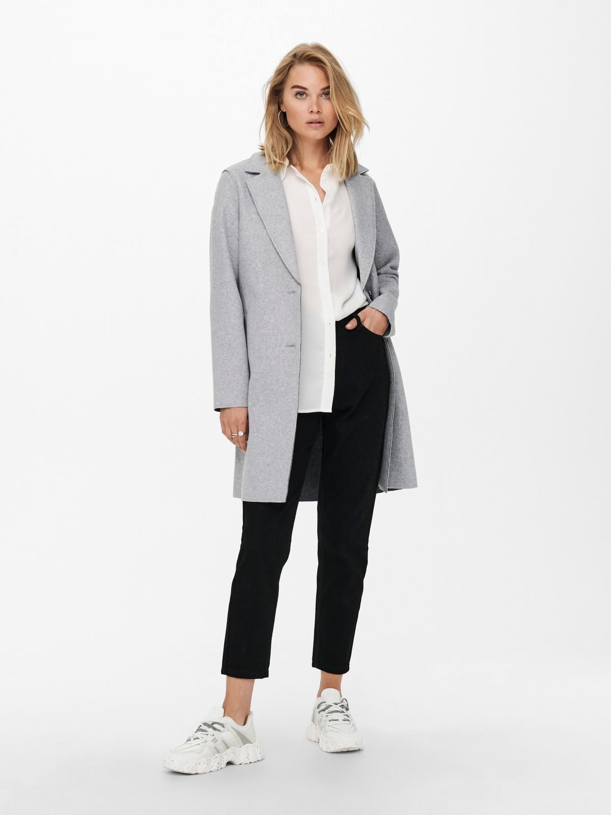 온리 미니멀 라이트그레이 롱코트 15213300_2381 GREY / LIGHT GREY MELANGE - 상세 이미지 5