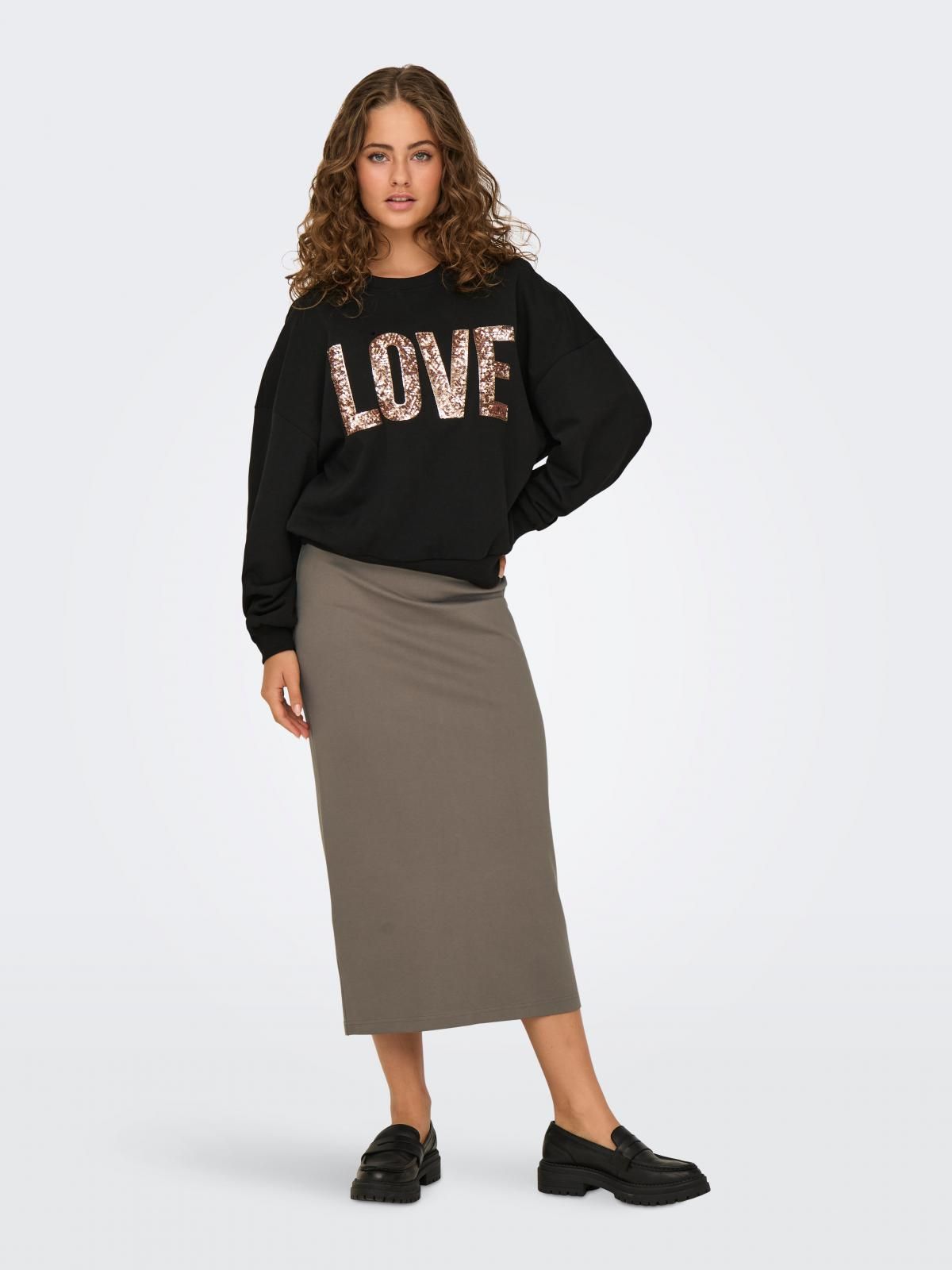 온리 엘라스틱 테크니컬 롱 펜슬 스커트 15324950_120 GREY / WALNUT - 상세 이미지 5