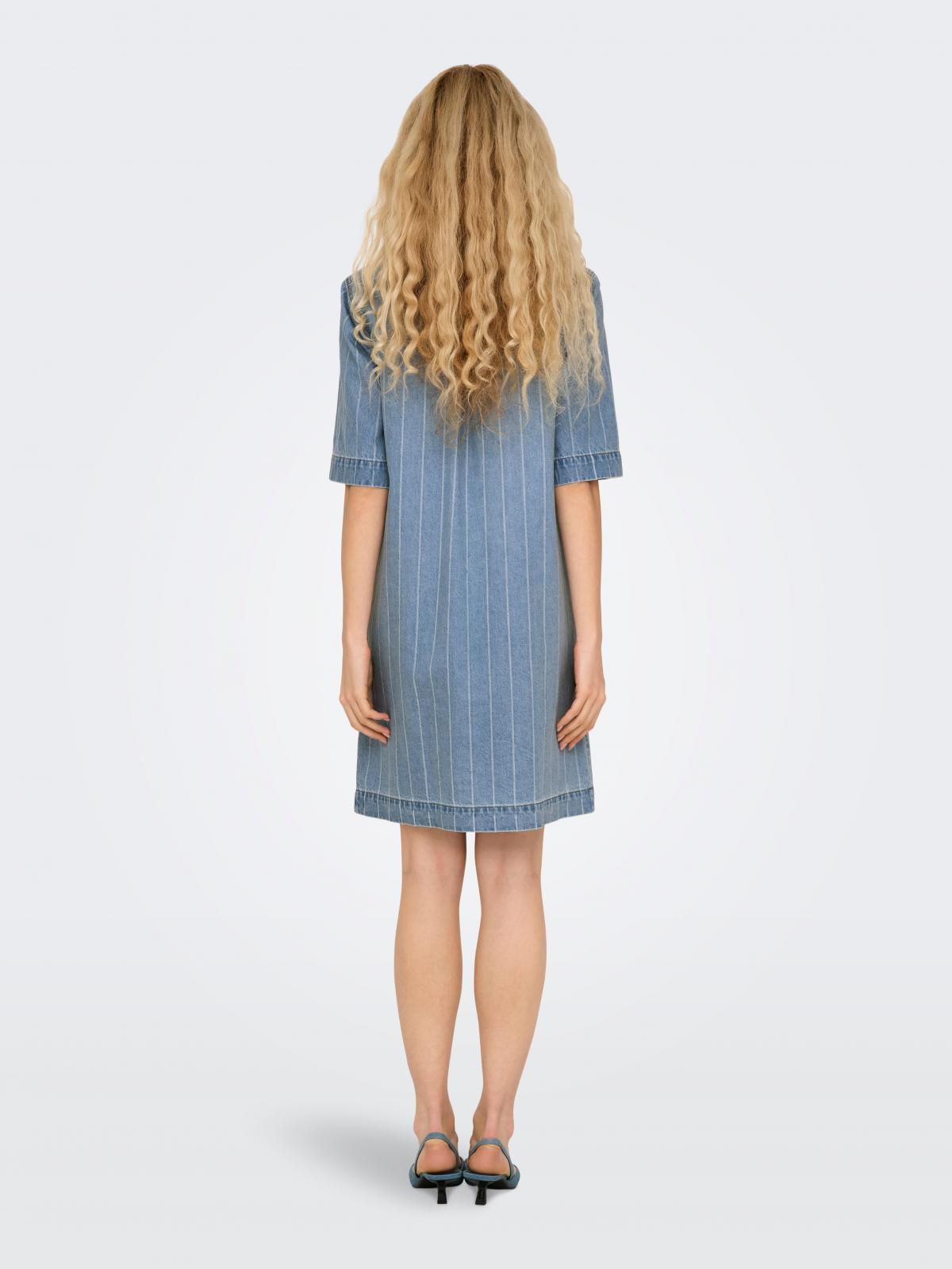 온리 데님 캐주얼 셔츠카라 미니 원피스 15355054_2116_1209518 BLUE / LIGHT BLUE DENIM - 상세 이미지 2