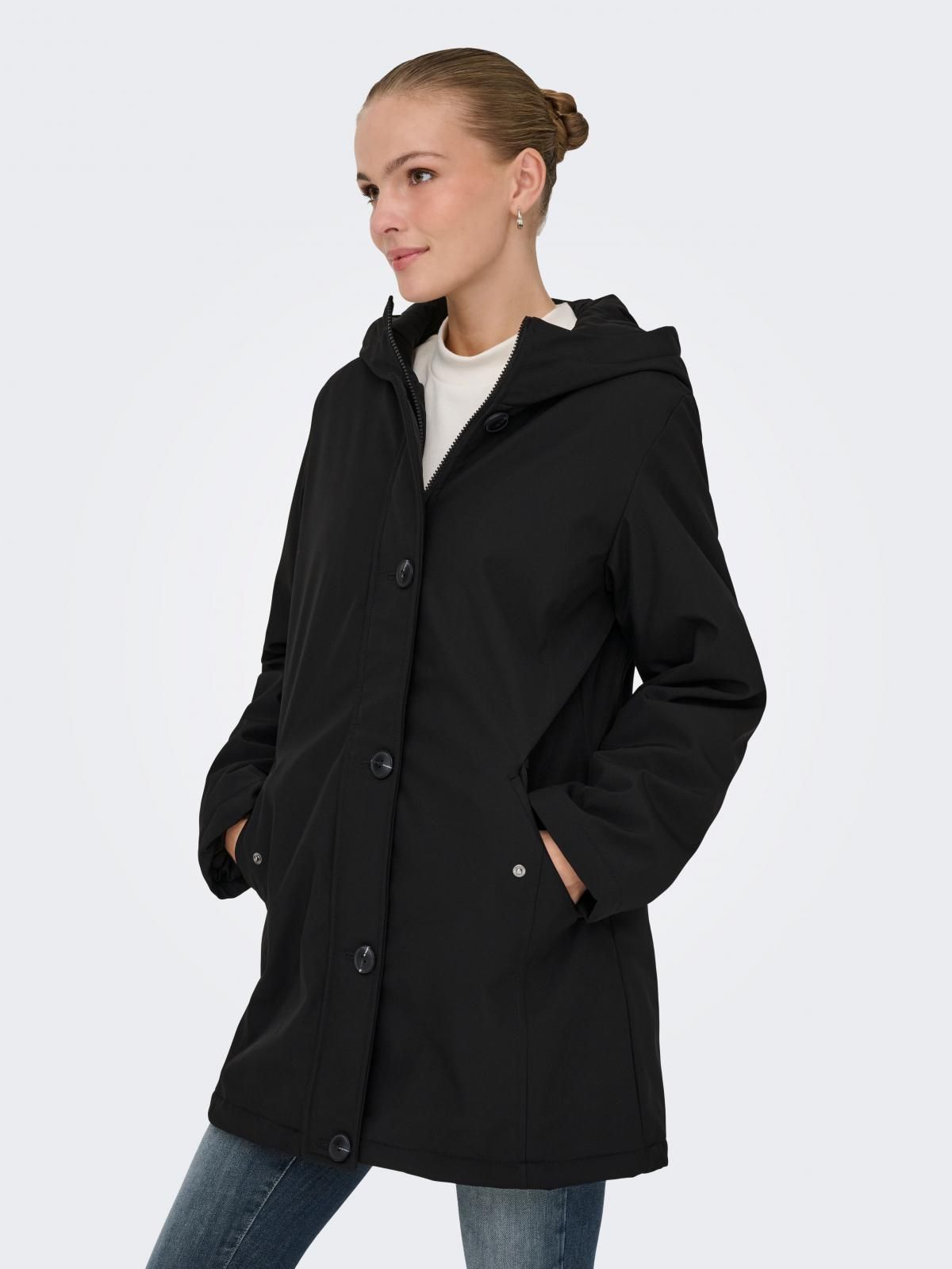 온리 윈드프루프 롱 후드 패딩 코트 15365628_2161 BLACK / BLACK - 상품 이미지