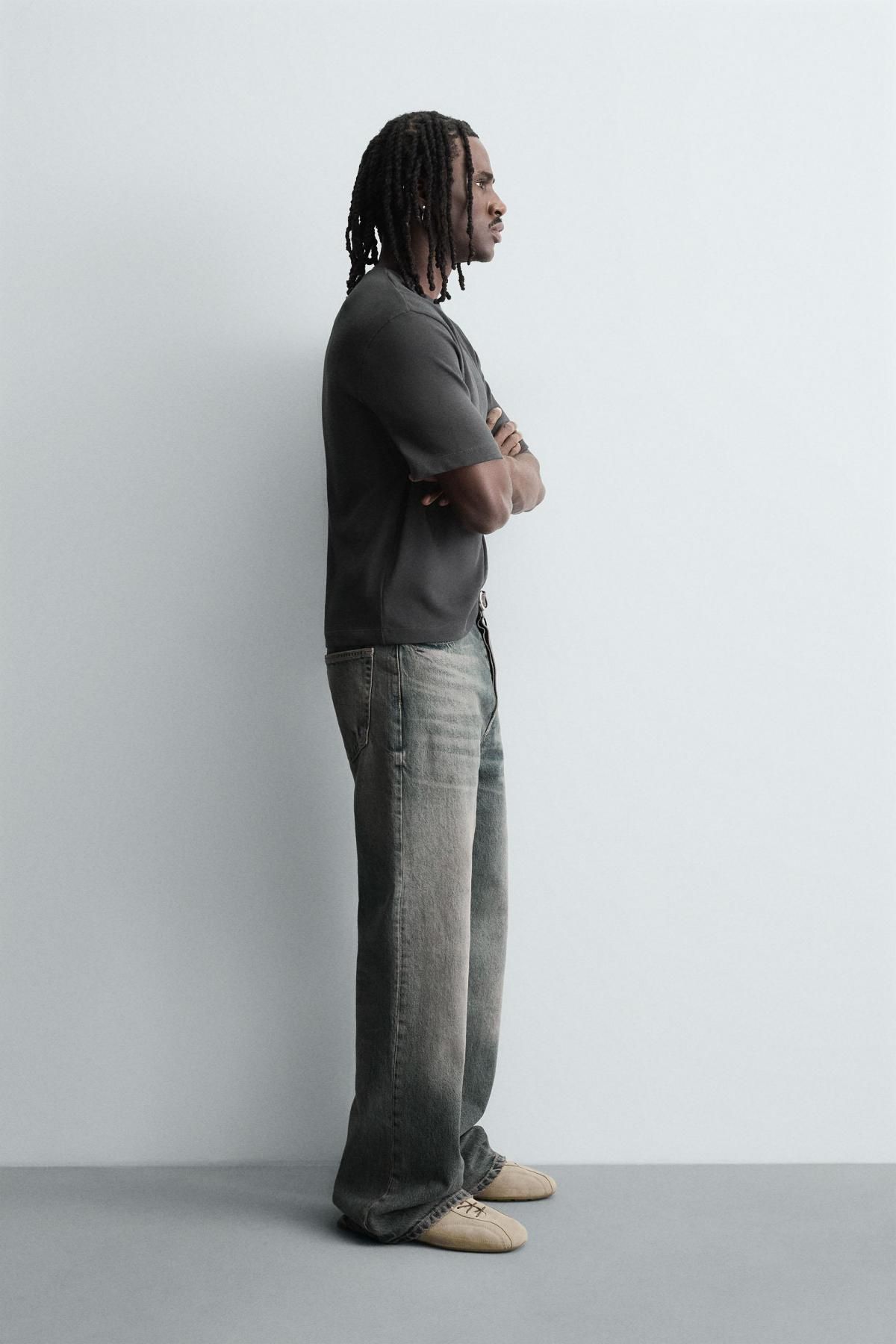 자라 박시핏 코튼 반팔 티셔츠 4231/436 ANTHRACITE GREY - 상세 이미지 5