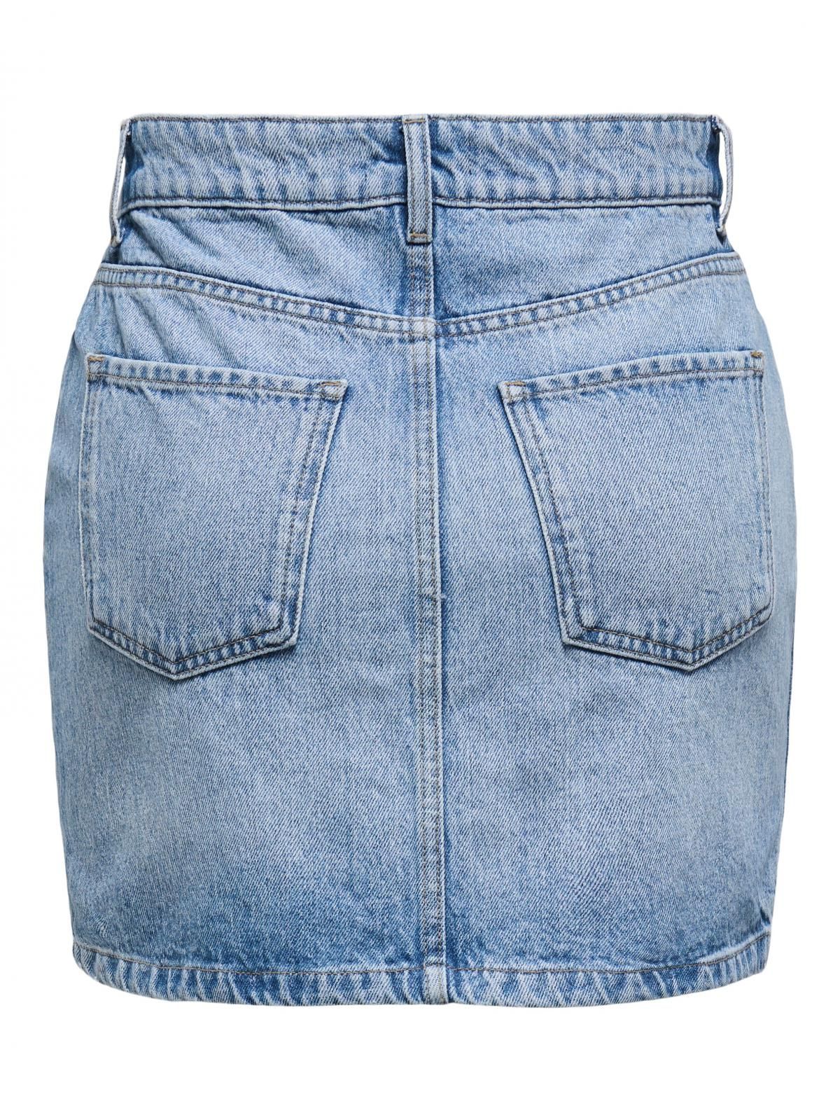온리 캐주얼 데님 미니 스커트 15339630_2116 BLUE / LIGHT BLUE DENIM - 상세 이미지 4