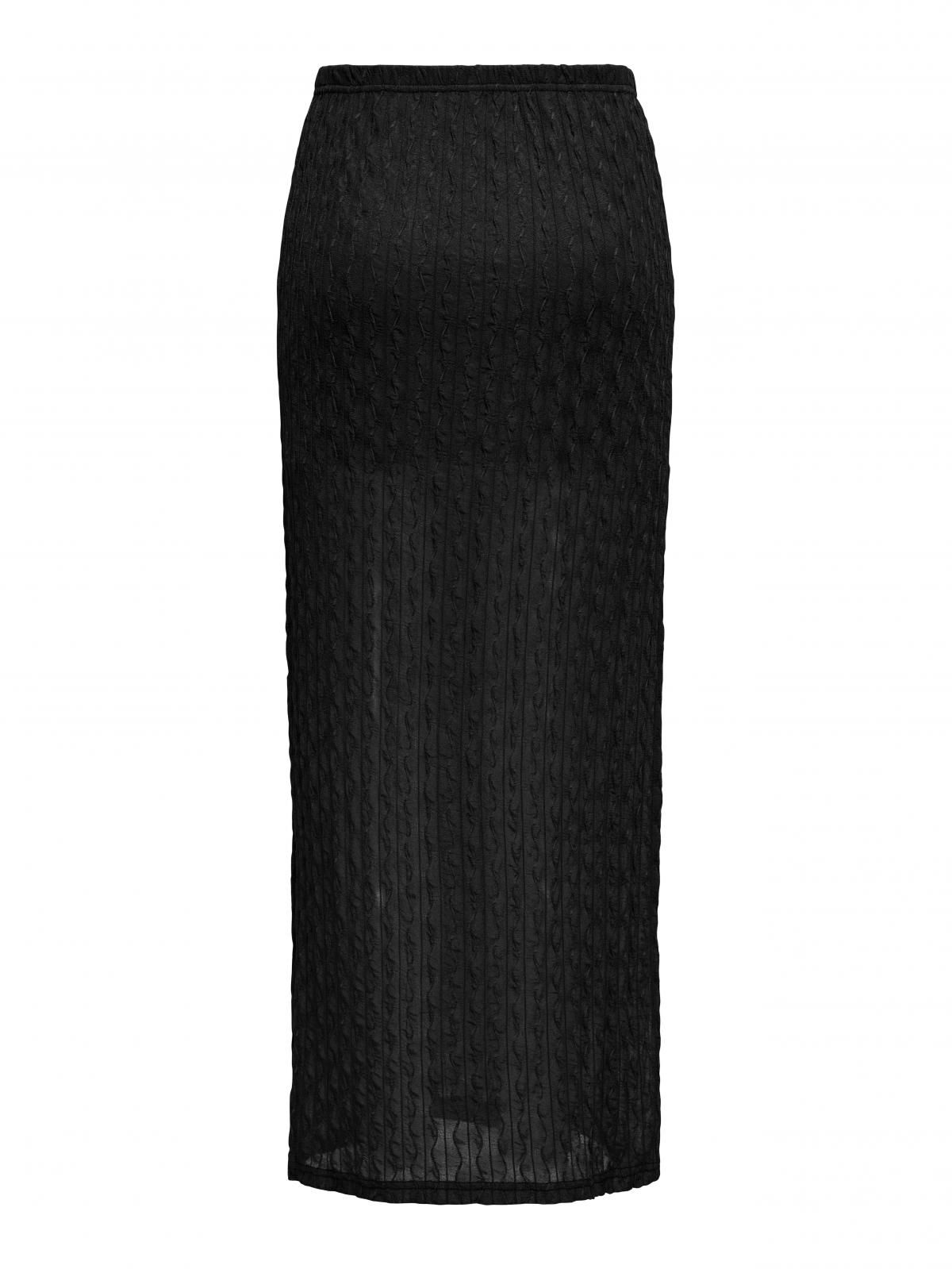 온리 시스루 테크니컬 나일론 롱 스커트 15352670_2161 BLACK / BLACK - 상세 이미지 4