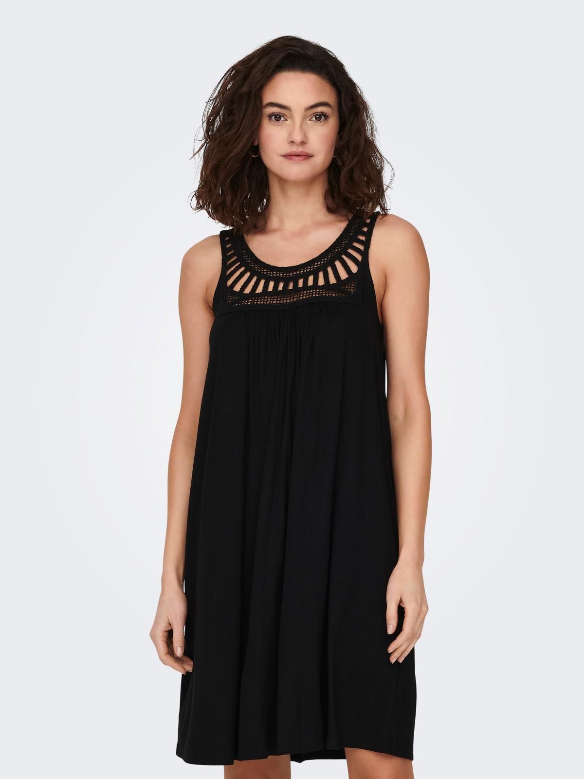온리 컷아웃 미니 슬리브리스 원피스 블랙 15293999_2161 BLACK / BLACK - 상품 이미지