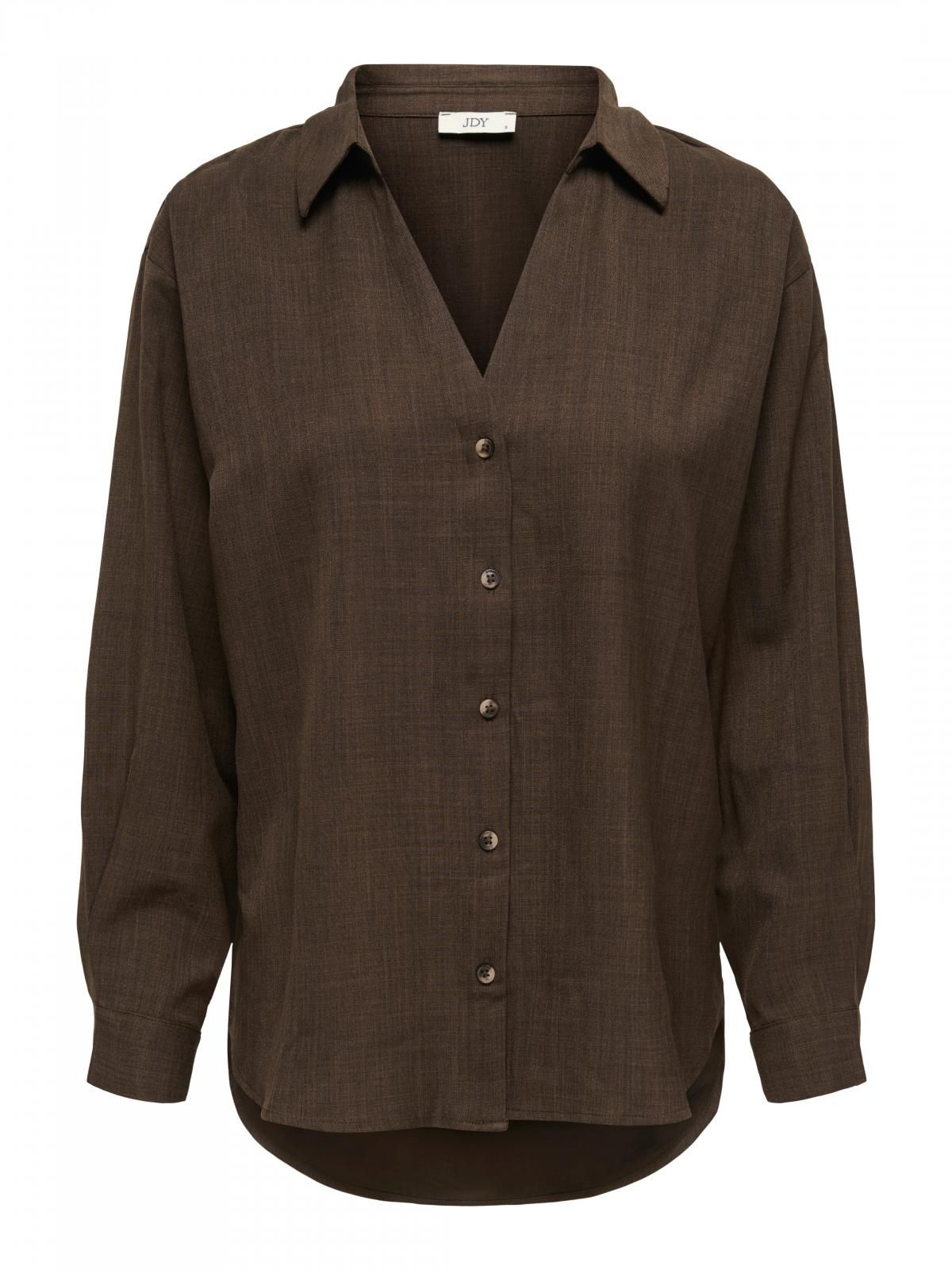 제이디와이 베이직 브이넥 브라운 긴팔 셔츠 15343234_273_1171328 BROWN / SLATE BLACK - 상세 이미지 4