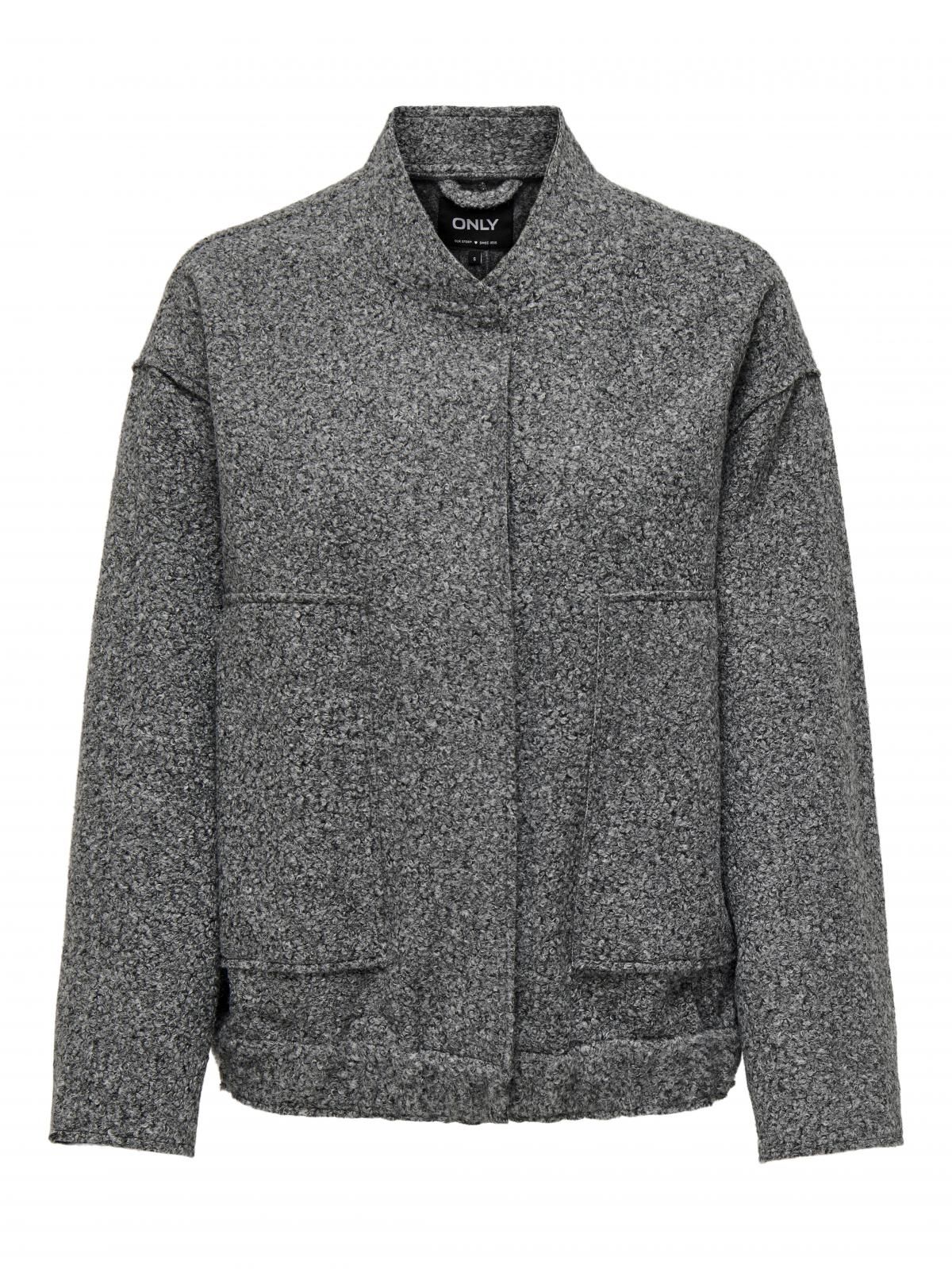 온리 오버핏 테크니컬 숏 봄버 재킷 15322368_2383 GREY / DARK GREY MELANGE - 상세 이미지 3