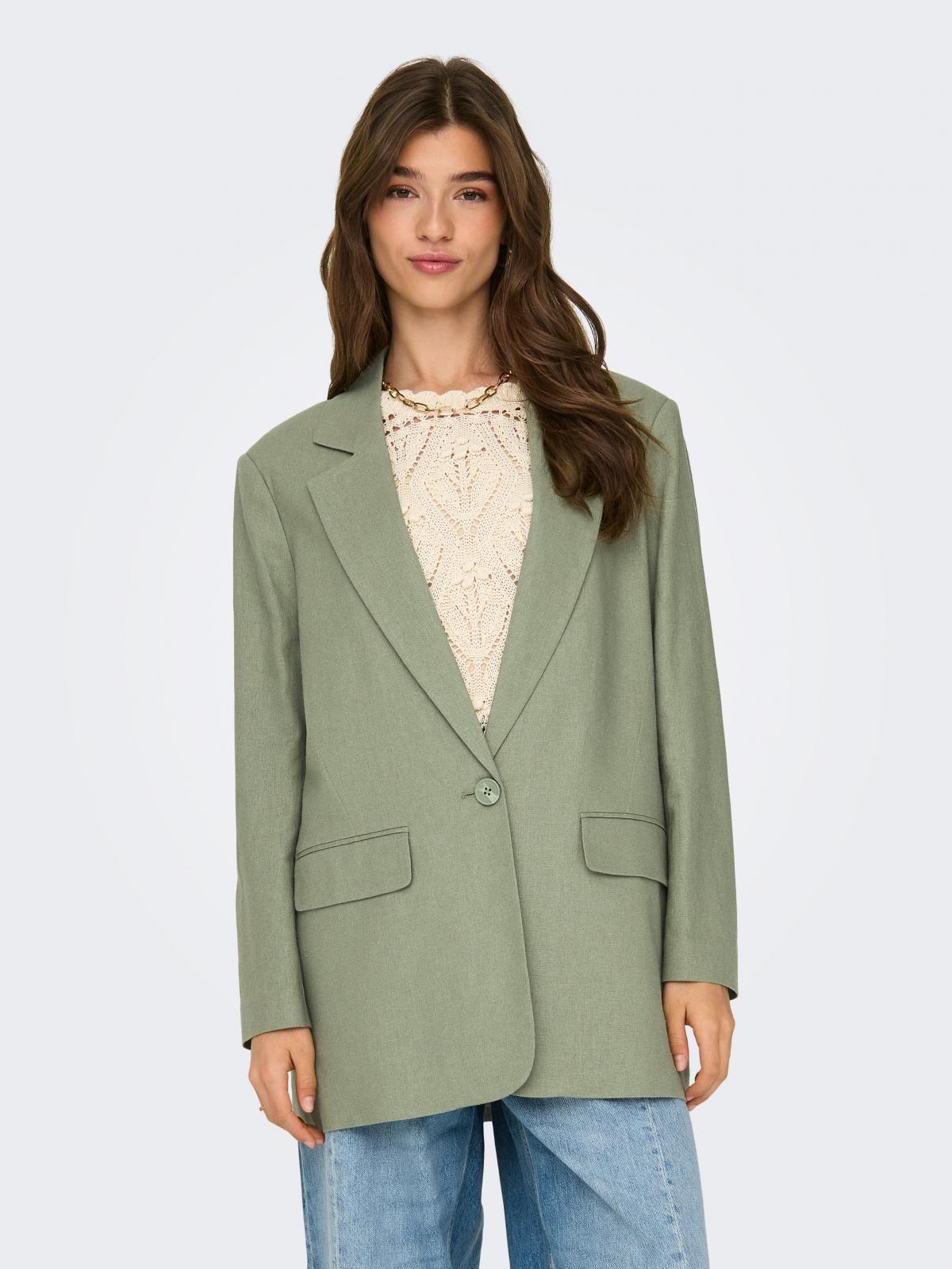 온리 테일러드 오버사이즈 클래식 블레이저 15290245_1889 GREEN / OIL GREEN - 메인 이미지