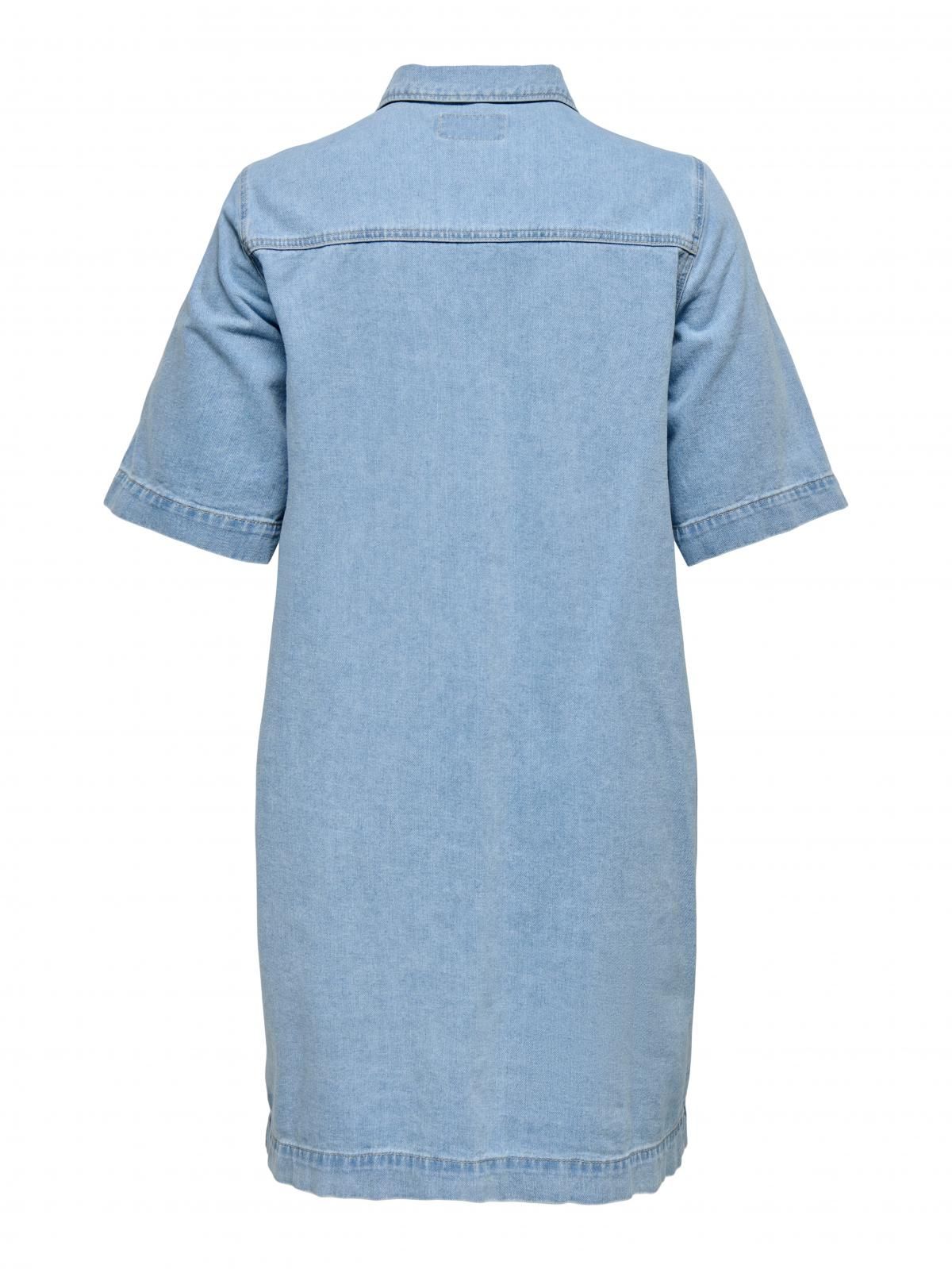 온리 커브핏 데님 미니 원피스 15349074_2116 BLUE / LIGHT BLUE DENIM - 상세 이미지 4