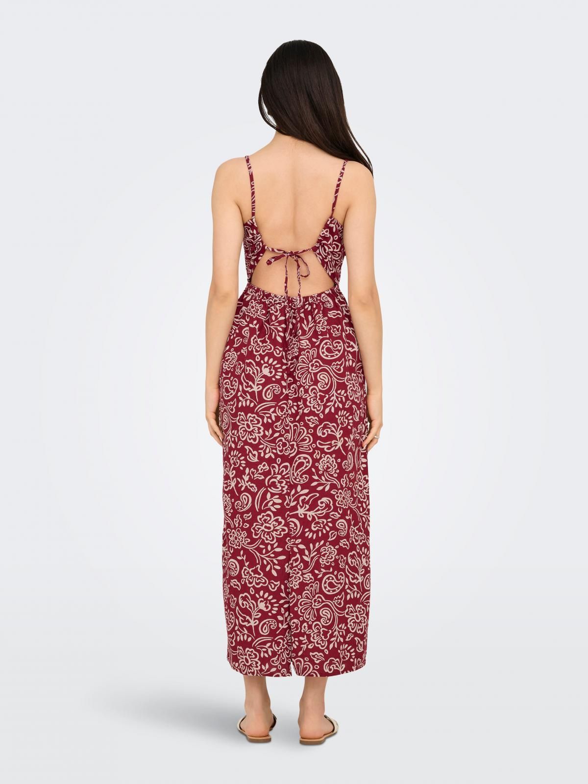 온리 플라워 패턴 캐미솔 미디 원피스 15357771_2053_1228666 RED / SUN-DRIED TOMATO - 상세 이미지 2