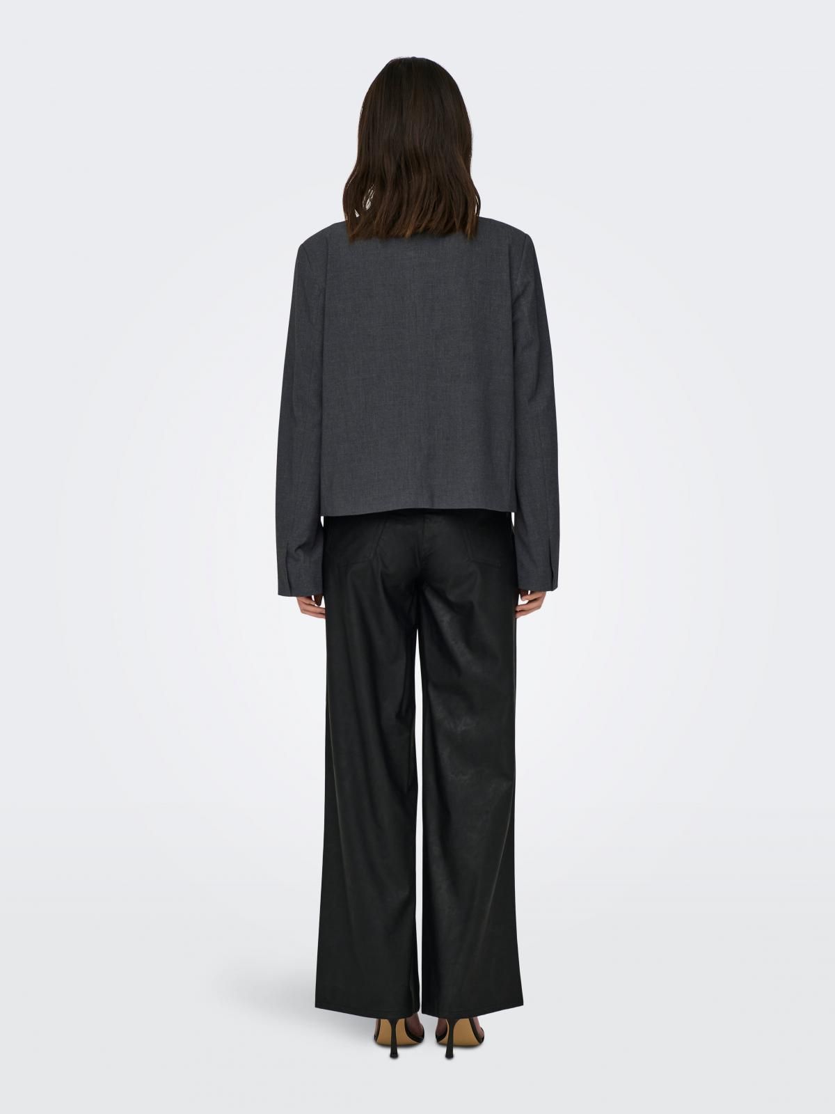 온리 크롭 테일러드 블레이저 15298708_2383 GREY / DARK GREY MELANGE - 상세 이미지 2