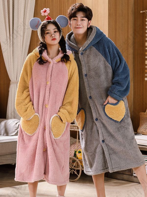 남자원피스 남성 잠옷 빅사이즈 홈웨어 파자마 극세사 - 상세 이미지 2