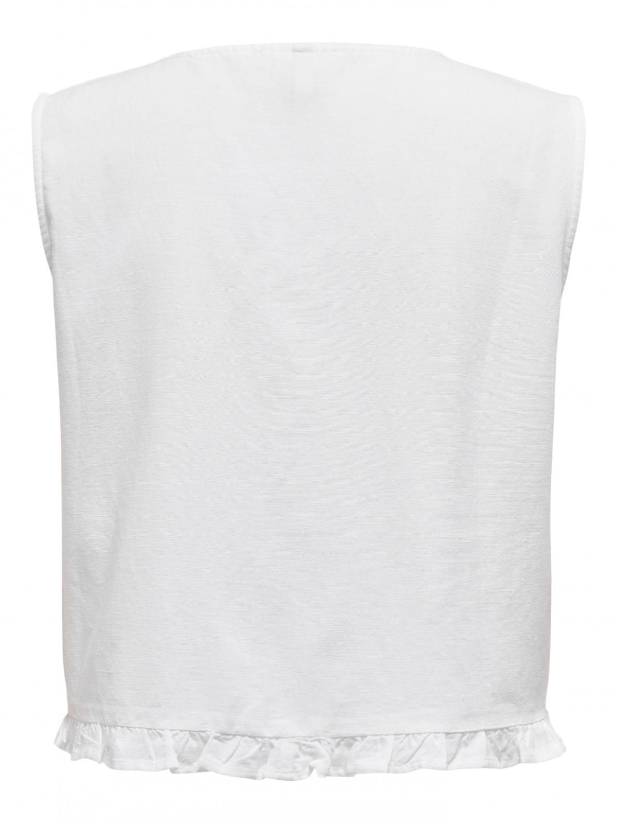 온리 라이트 브이넥 슬리브리스 베스트 15346503_5 WHITE / BRIGHT WHITE - 상세 이미지 4