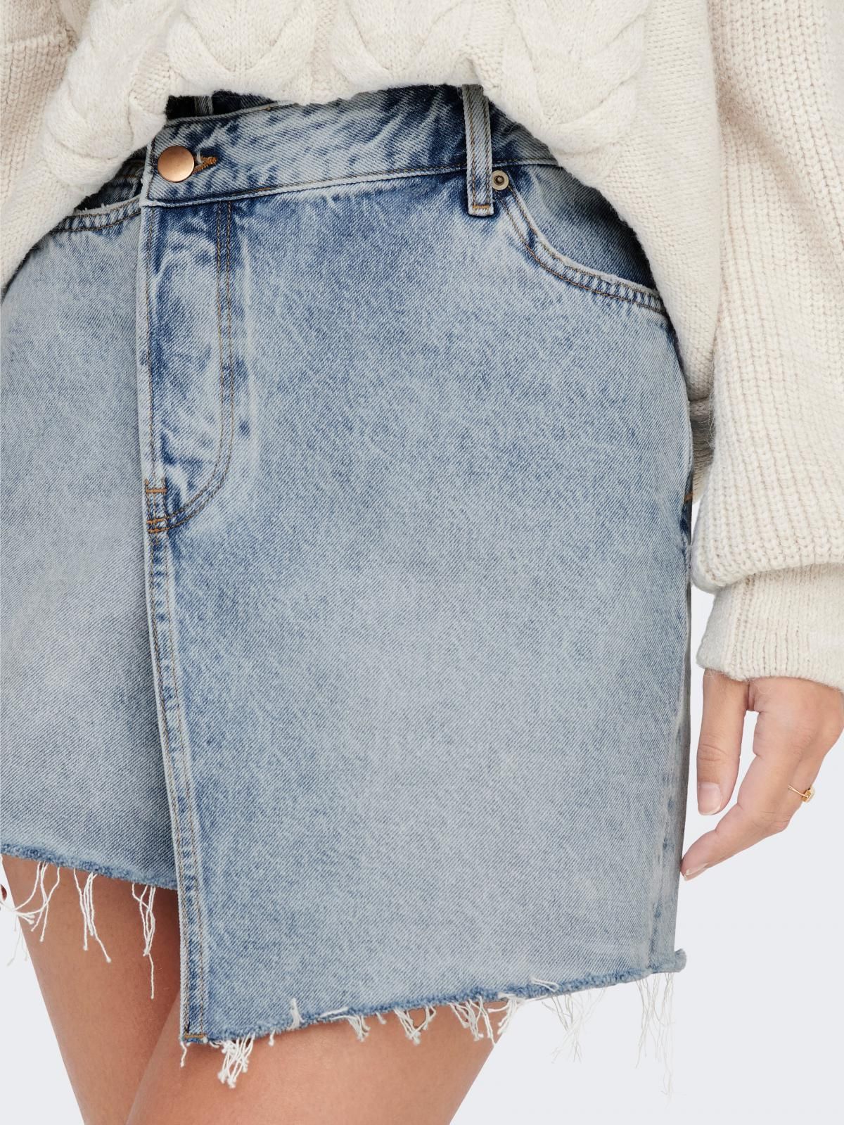 온리 연청 데님 랩 미니 스커트 15290439_2116 BLUE / LIGHT BLUE DENIM 이미지 7