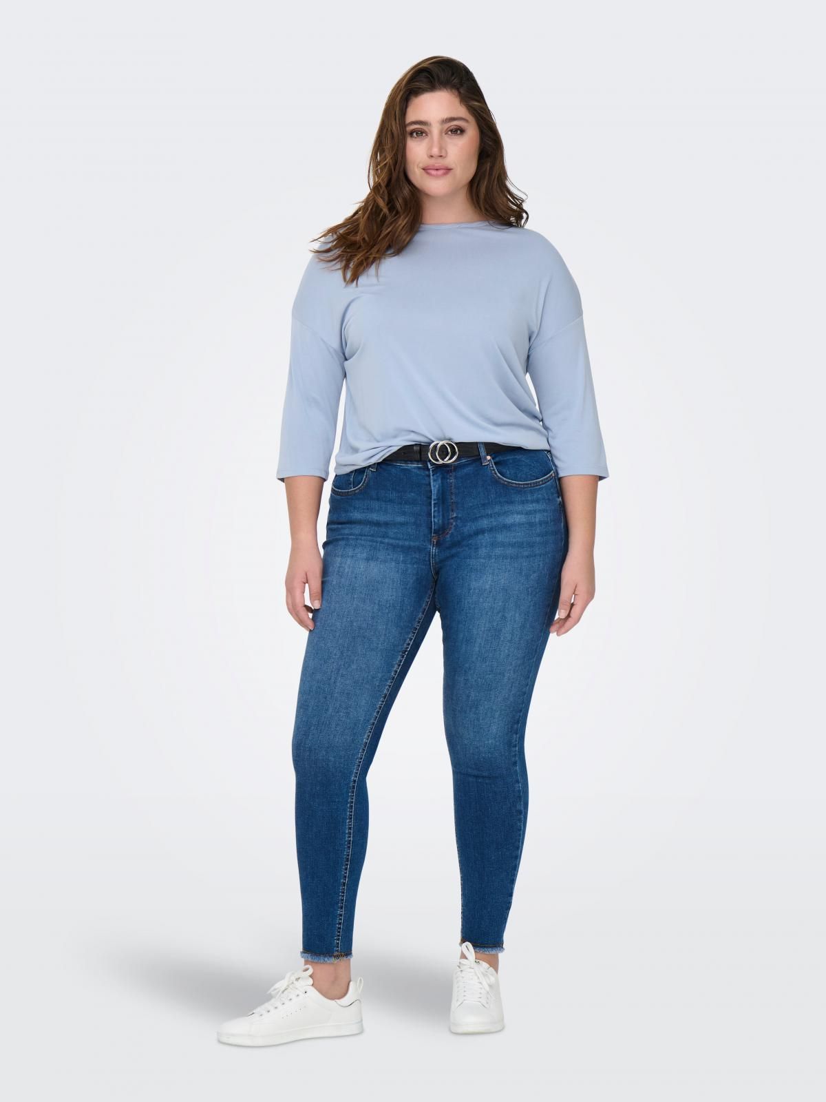 온리 비스코스 소프트 7부 티셔츠 15339880_3013 BLUE / SOFT CHAMBRAY - 상세 이미지 5