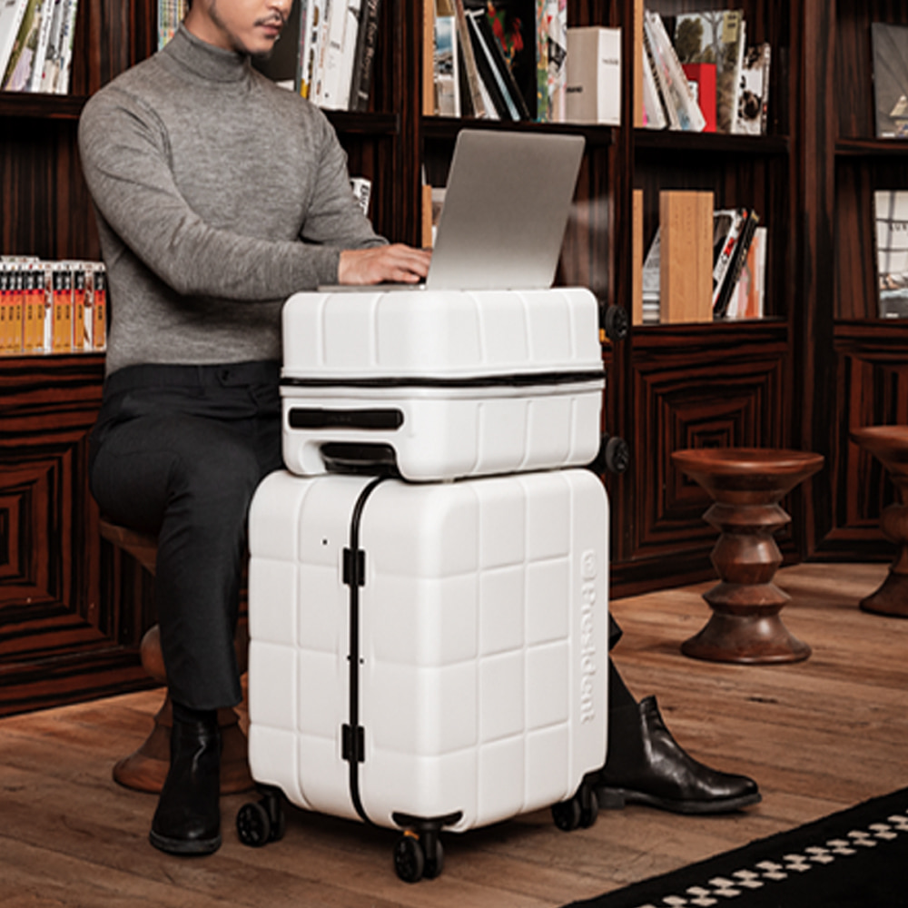 [사은품 2종] 프레지던트 쿠비코 2종 세트 캐리어 기내용 화물용 50cm+49cm 확장형 프레임 큐브형 캐리어