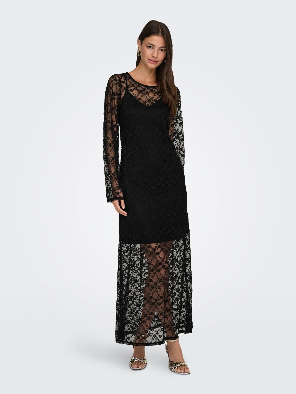 제이디와이 파티 레이스 시스루 롱 원피스 블랙 15379334_2161 BLACK / BLACK - 상세 이미지 5