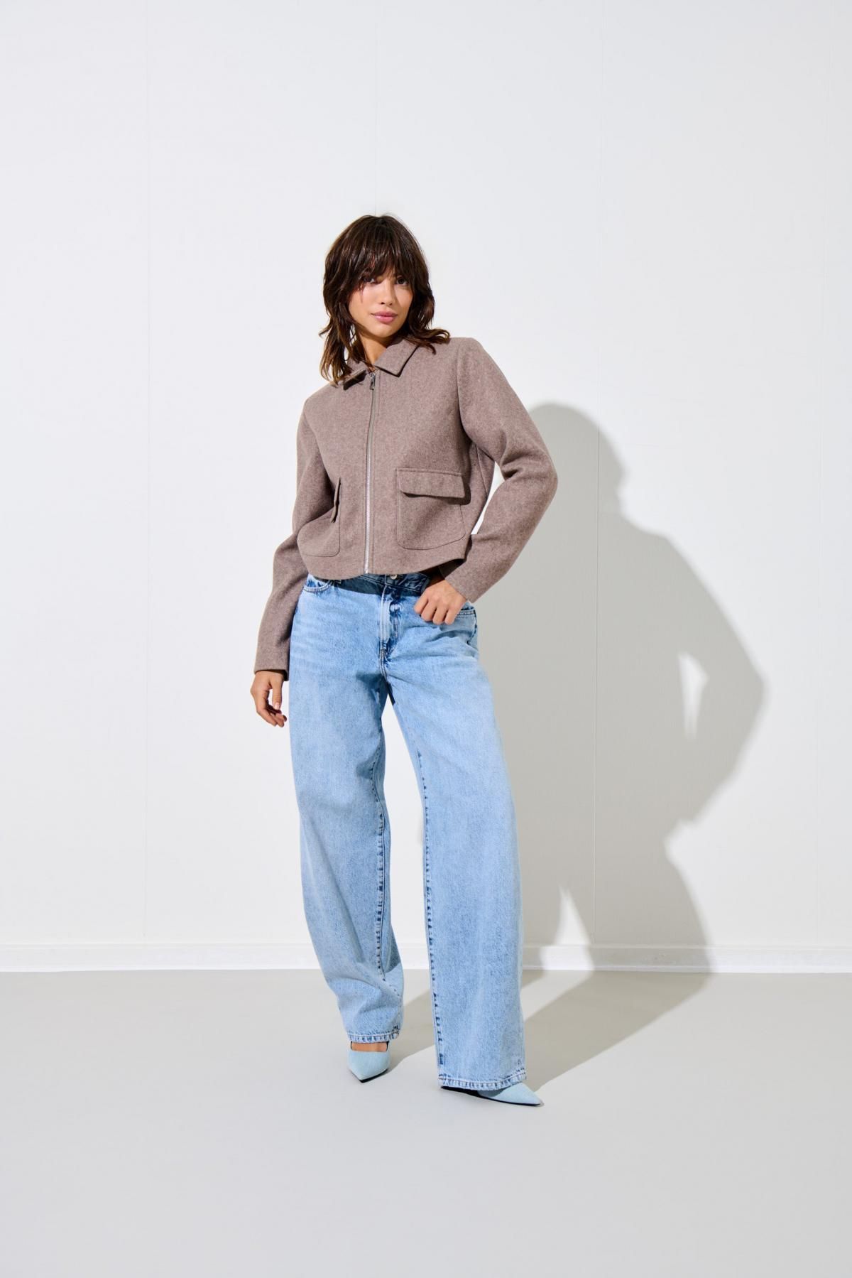 온리 미니멀 테크니컬 울 숏코트 15359339_113_1230555 GREY / TAUPE GRAY - 상세 이미지 2