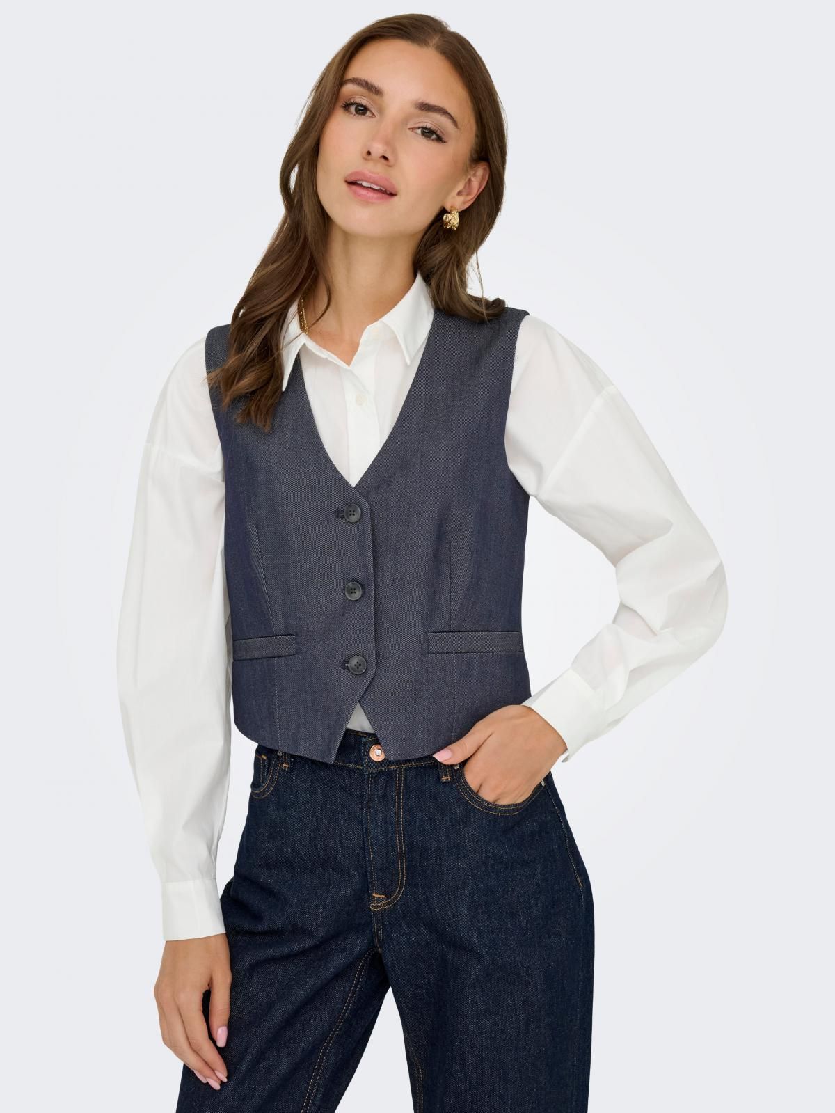 제이디와이 테일러드 클래식 베스트 15358634_2114 BLUE / DARK BLUE DENIM - 상품 이미지