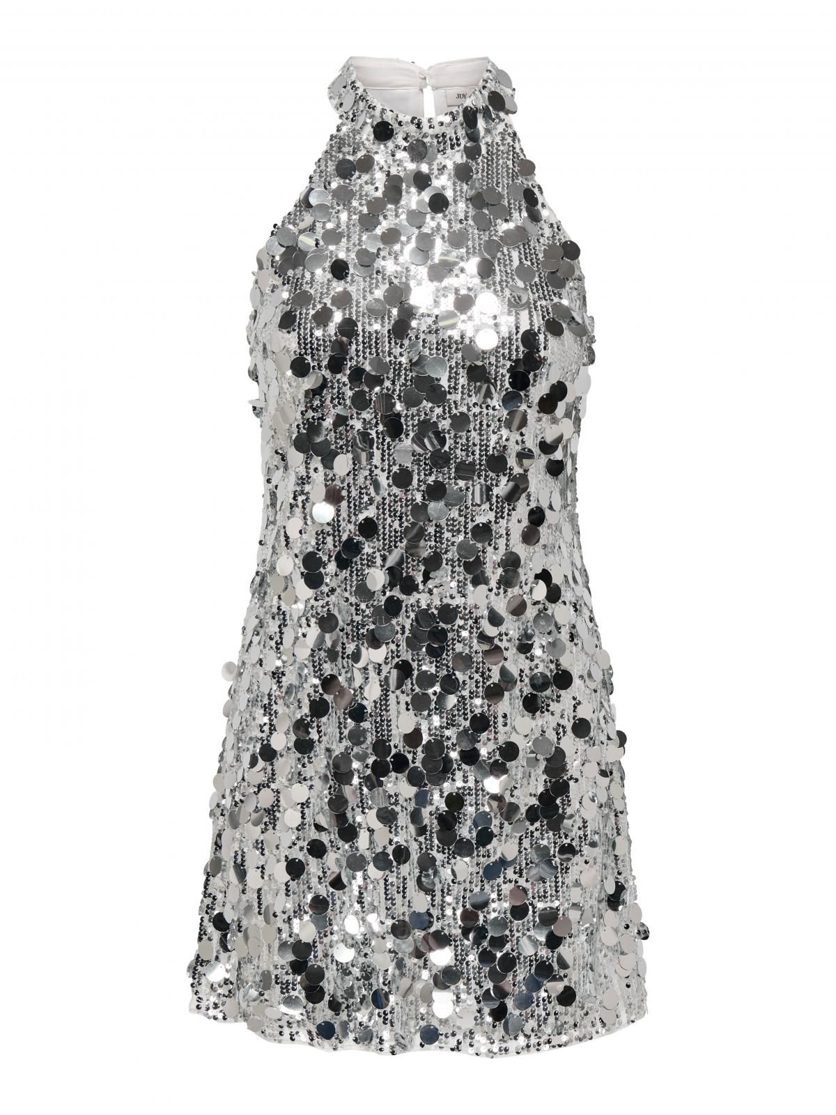 제이디와이 글리터 시퀸 홀터넥 미니 원피스 15350698_387 GREY / SILVER - 상세 이미지 3